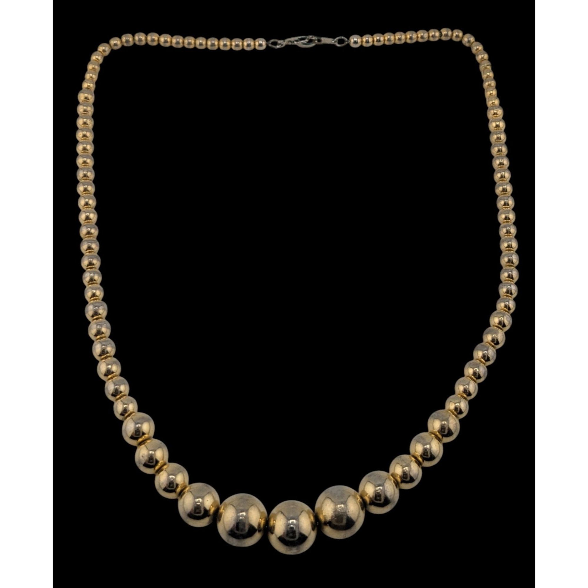 Other Vintage Glam Gold-Tone Graduated Bead Necklace With Lobster Size ONE SIZE - 2 Thumbnail