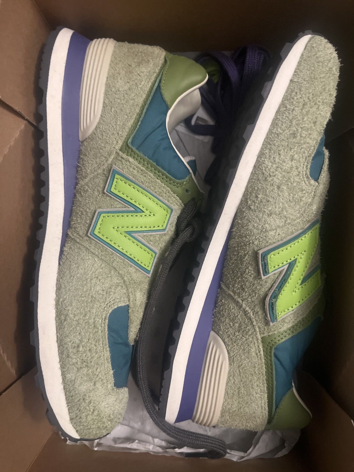 New Balance × Stray Rats New Balance x Stray Rats 574 Classic Green/Purple Size US 10.5 / EU 43-44 - 2 Thumbnail