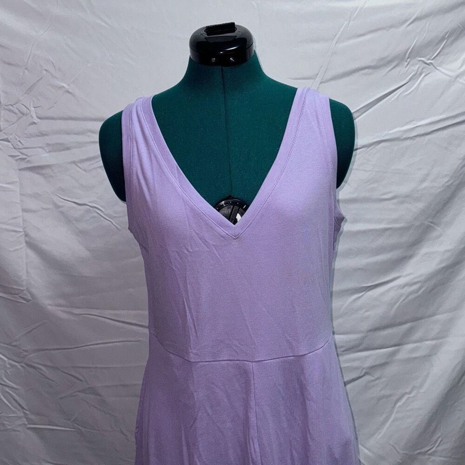 Other A New Day Lilac Purple Ribbed Summer Midi Dress | Sz L Size L / US 10 / IT 46 - 3 Thumbnail