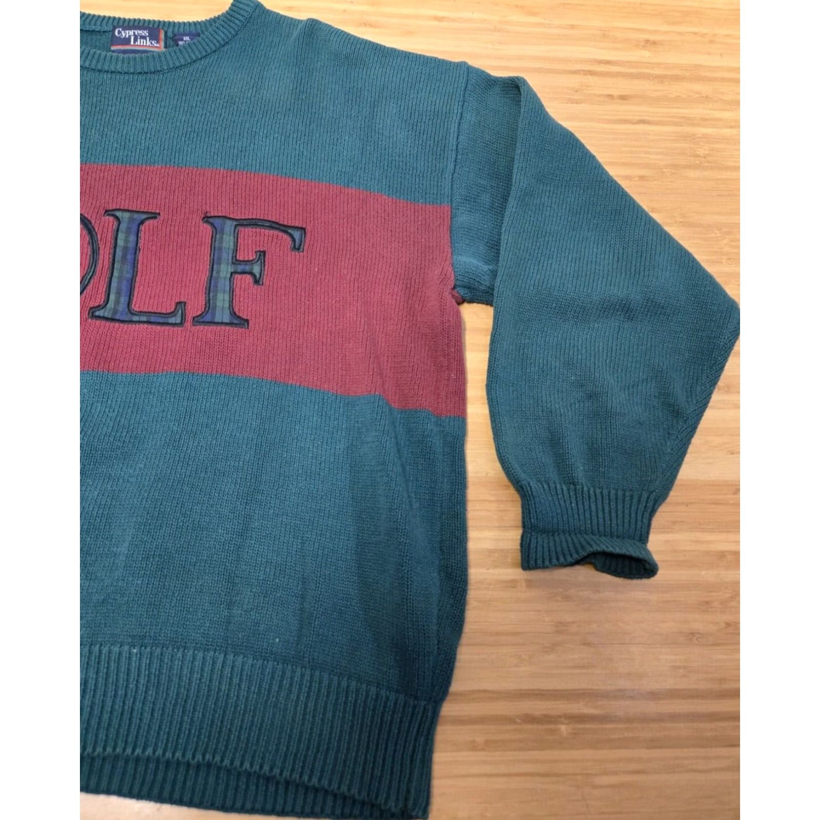 Vintage VINTAGE Cypress Links Knit Sweater Men 2XL Green Crew Neck Pullover All Seasons Golf Casual Formal Workwear Men's Everyday Sweater 90s? Size US XXL / EU 58 / 5 - 2 Thumbnail
