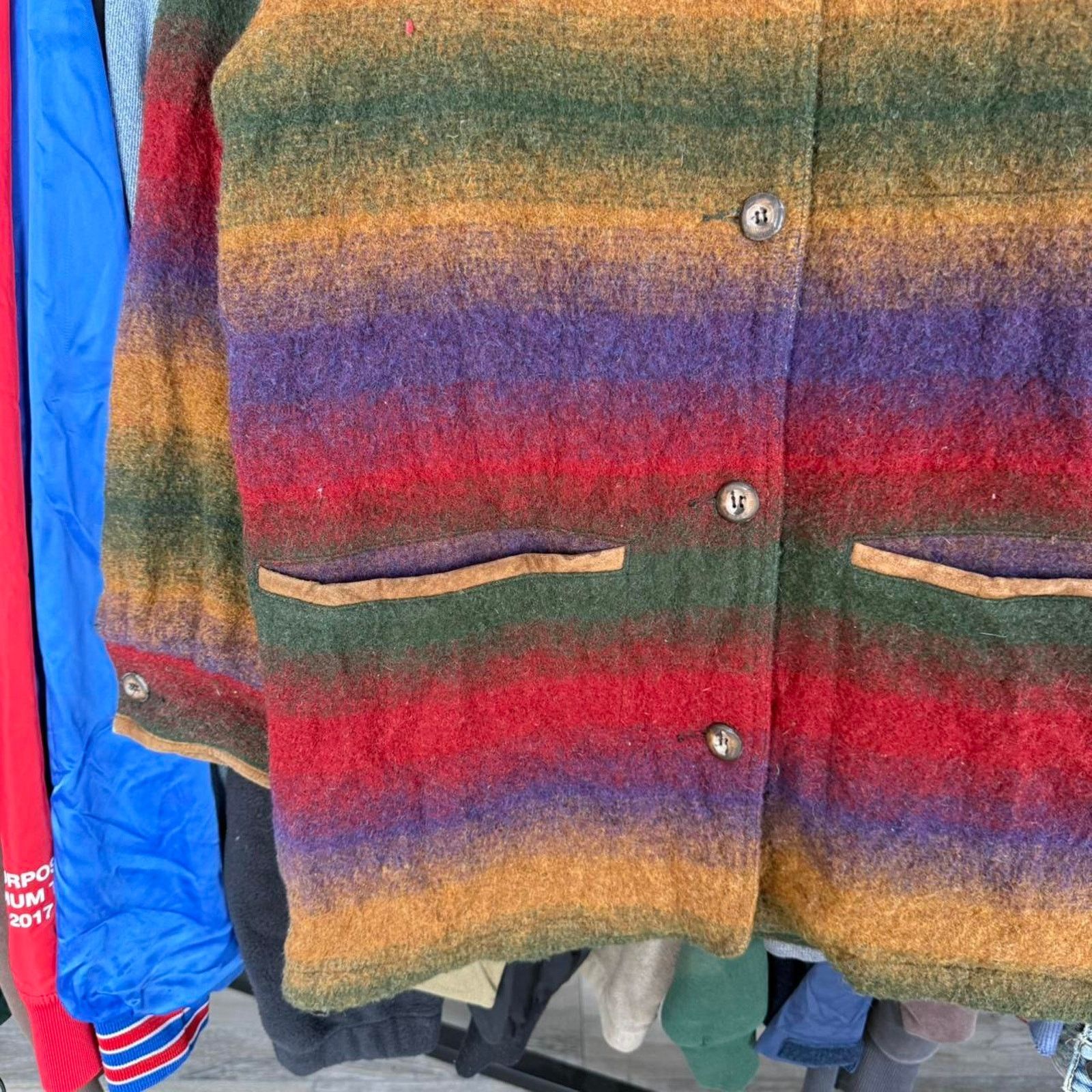 Eddie Bauer Vintage 80s Eddie Bauer Wool Jacket With Western Pattern Size S / US 4 / IT 40 - 4 Thumbnail