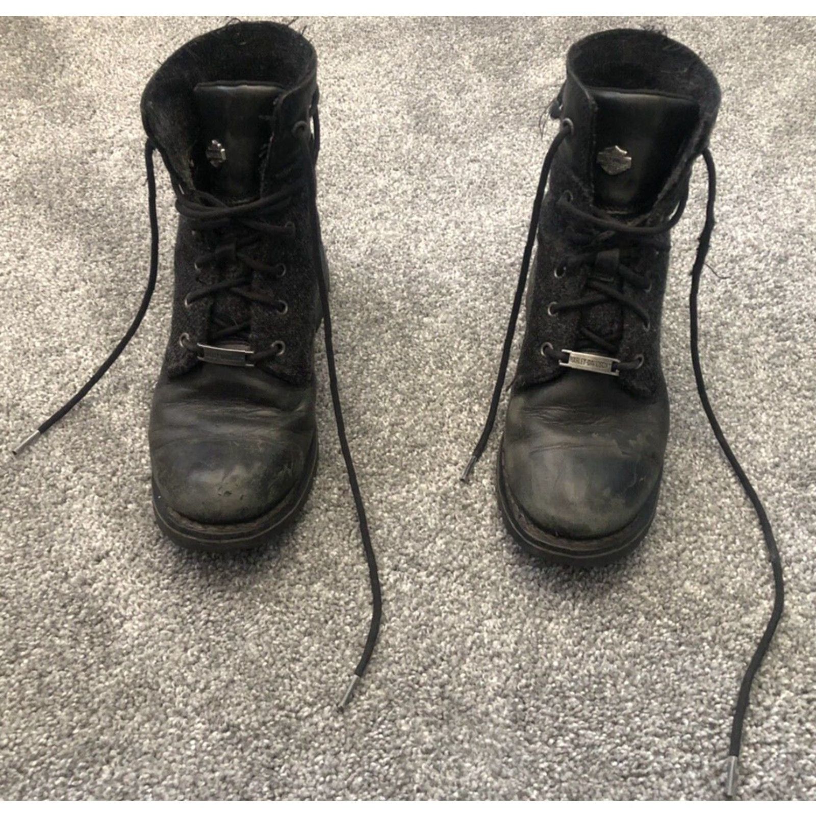 Harley Davidson Harley-Davidson Dana Boots Gray Black Size 8M Womens Boot Fall Spring Summer Winter Casual Workwear 39 EU 6 UK 8 US Size US 6 / IT 36 - 4 Thumbnail