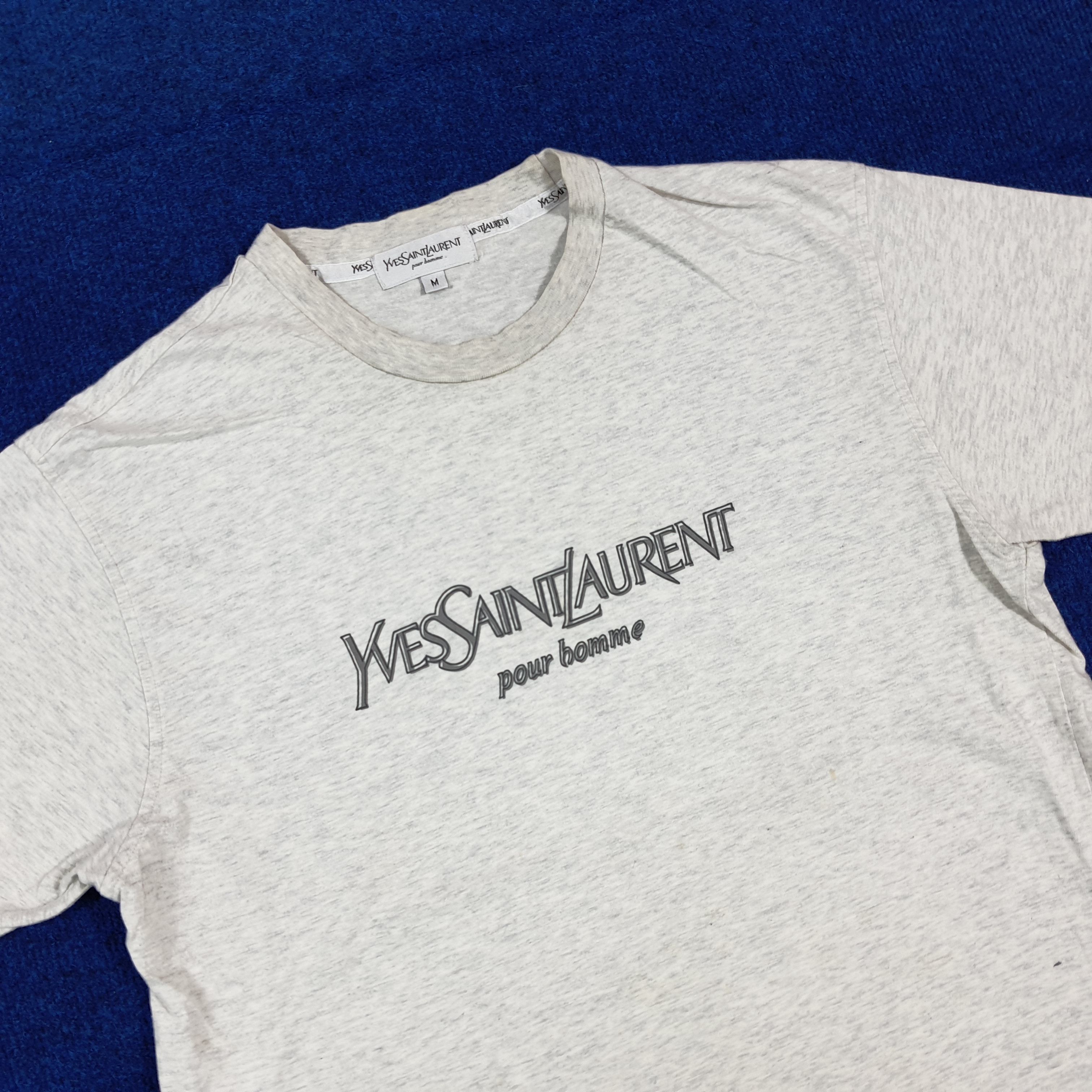 Yves Saint Laurent Vintage YSL Yves Saint Laurent Center Logo Tshirt C294N36 Size US M / EU 48-50 / 2 - 2 Thumbnail