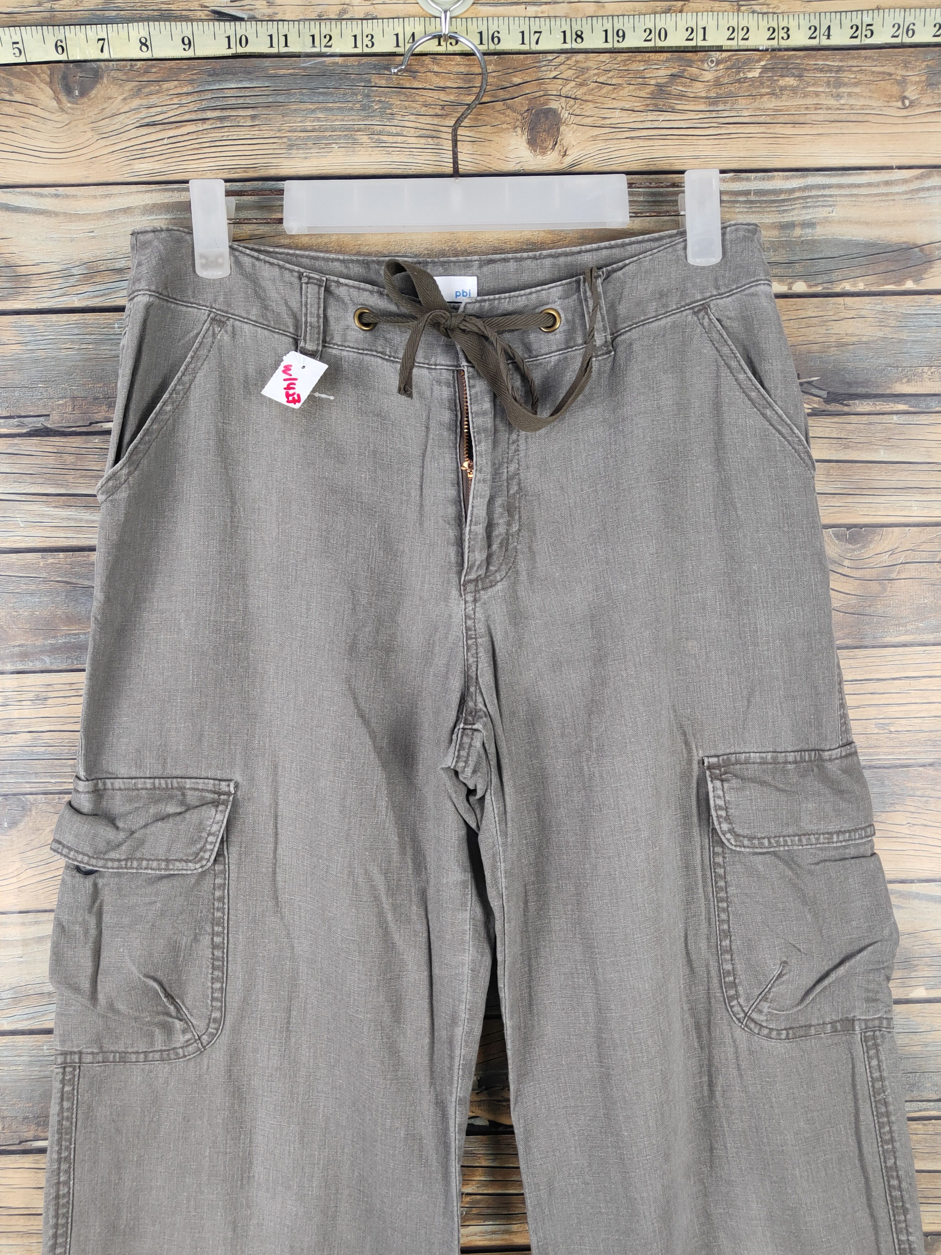 Japanese Brand Pbi Olive Faded Multipocket Tactical Cargo Pants #W1427 Size 28" / US 6 / IT 42 - 2 Thumbnail