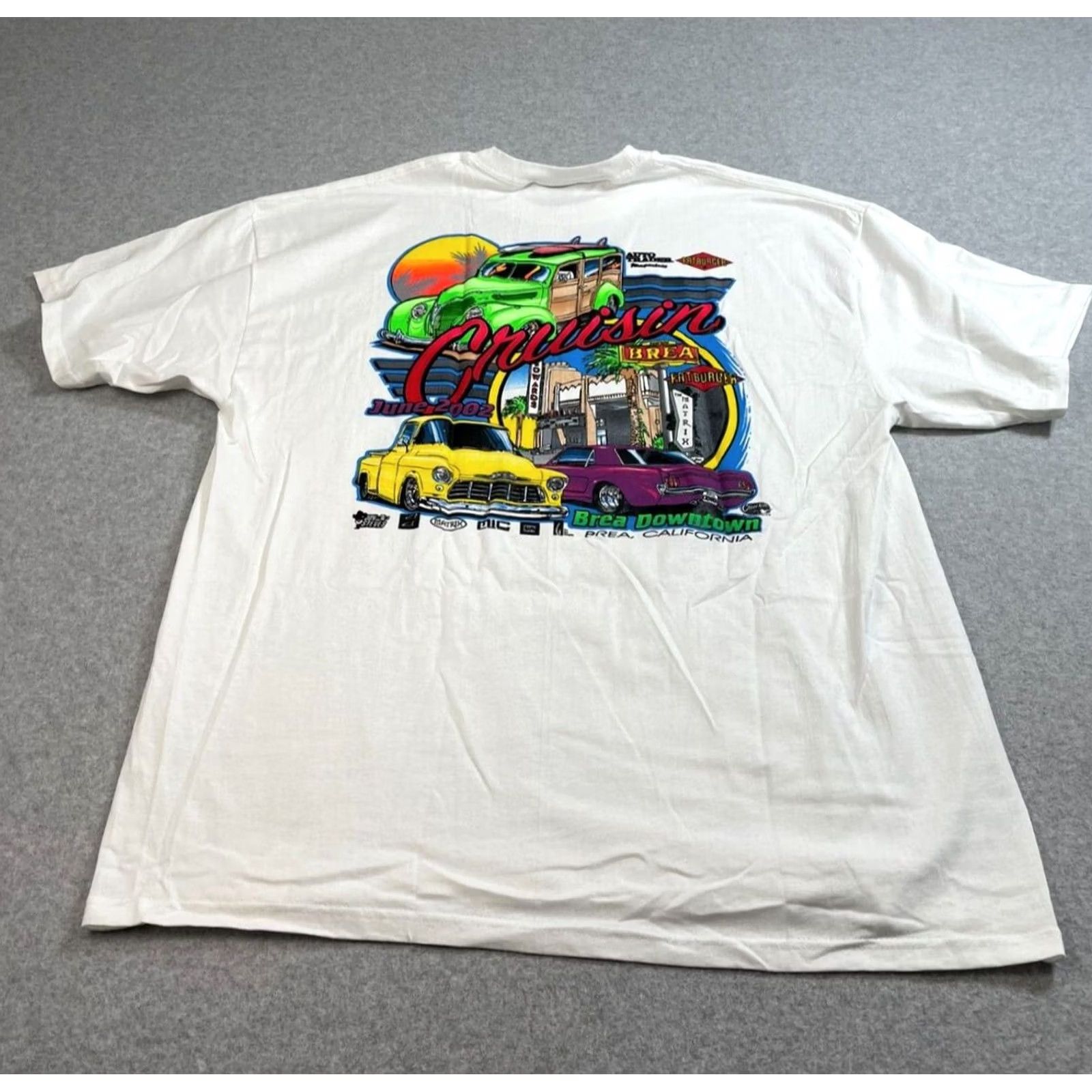 Hanes VINTAGE Hanes Fatburger Tshirt Men 2XL White Cotton Crew Neck Short Sleeve Cars 90s California Y2K Size US XXL / EU 58 / 5 - 2 Thumbnail
