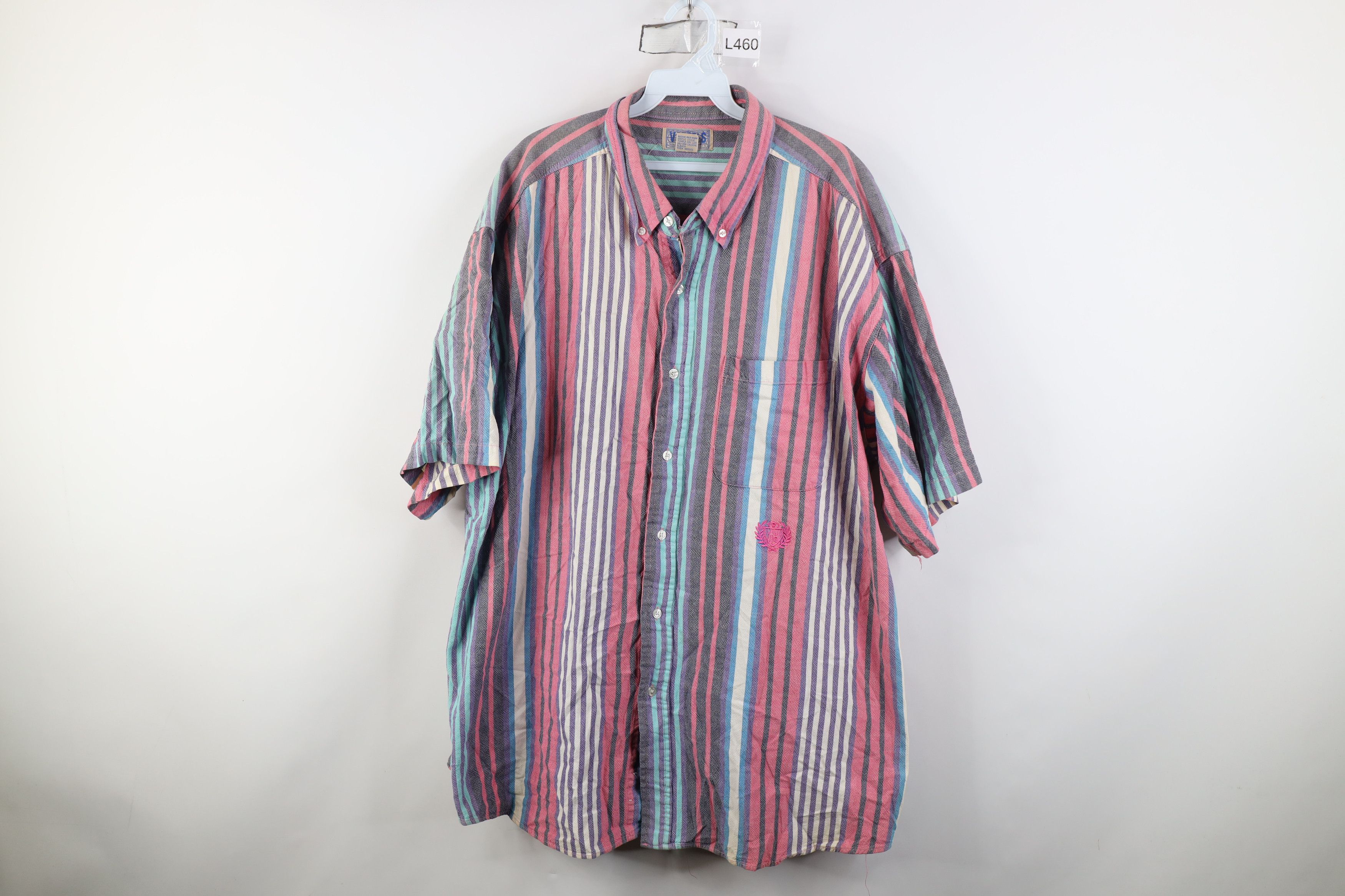 Vintage Vintage 90s Streetwear Block Short Sleeve Button Down Shirt Size US XXL / EU 58 / 5 - 1 Thumbnail