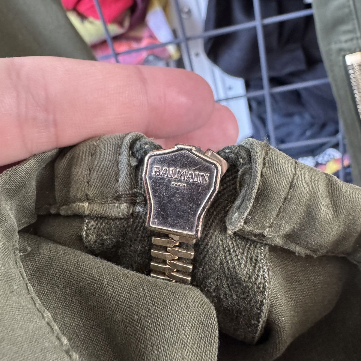 Balmain Olive Baiker Jeans