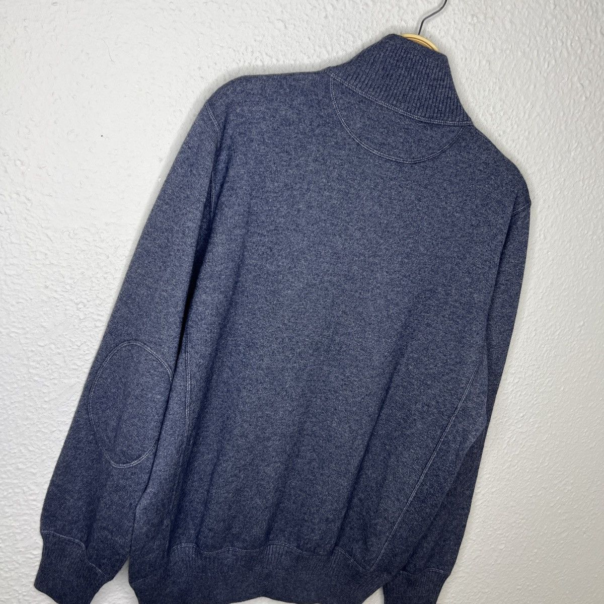 Loro Piana Loro Piana Cashmere Silk Sweater Jumper Knit Half Zip Blue Size US L / EU 52-54 / 3 - 12 Thumbnail