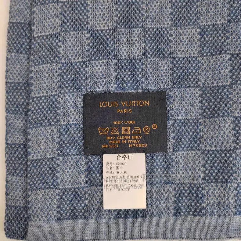 Louis Vuitton Louis Vuitton Blue checkerboard scarf Size ONE SIZE - 4 Thumbnail