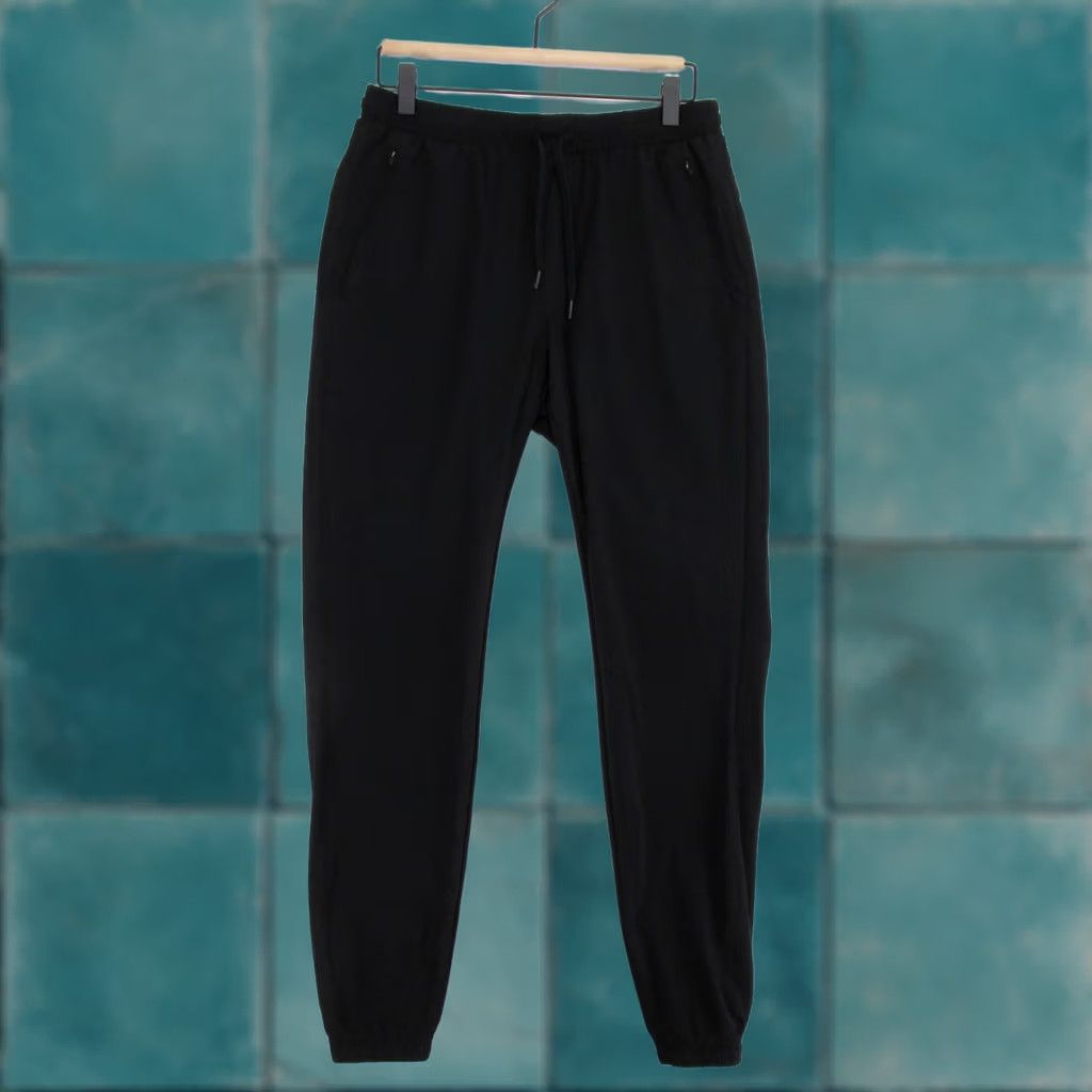Vintage UNRL In Flex Joggers Mens S Black Zippered Pockets Elastic Waist Drawstring Pants Size US 29 - 1 Thumbnail