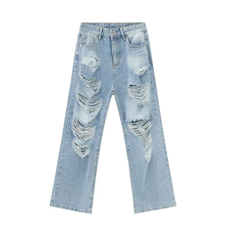 Japanese Brand Retro loose casual ripped jeans Size US 32 / EU 48 - 5 Thumbnail