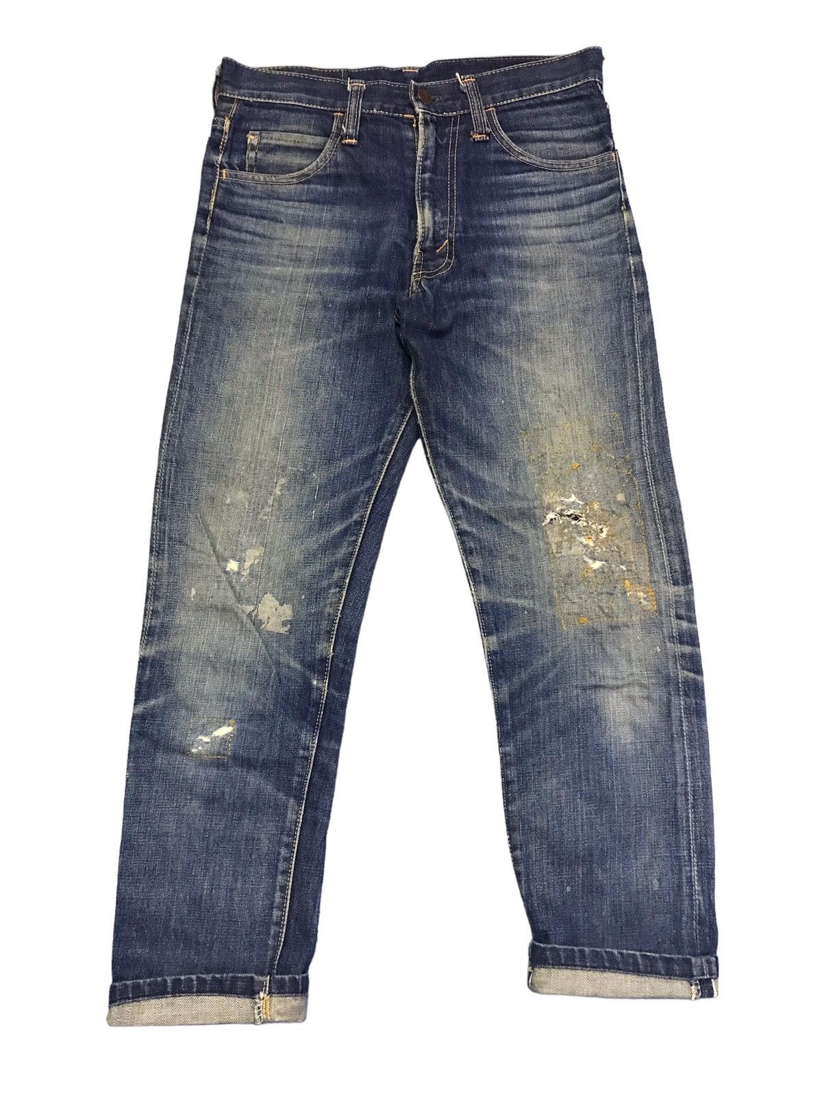 Vintage 🔥🔥Vtg 70s Big John Half Selvedge Rare Distressed Talon Jeans Size US 29 - 1 Thumbnail