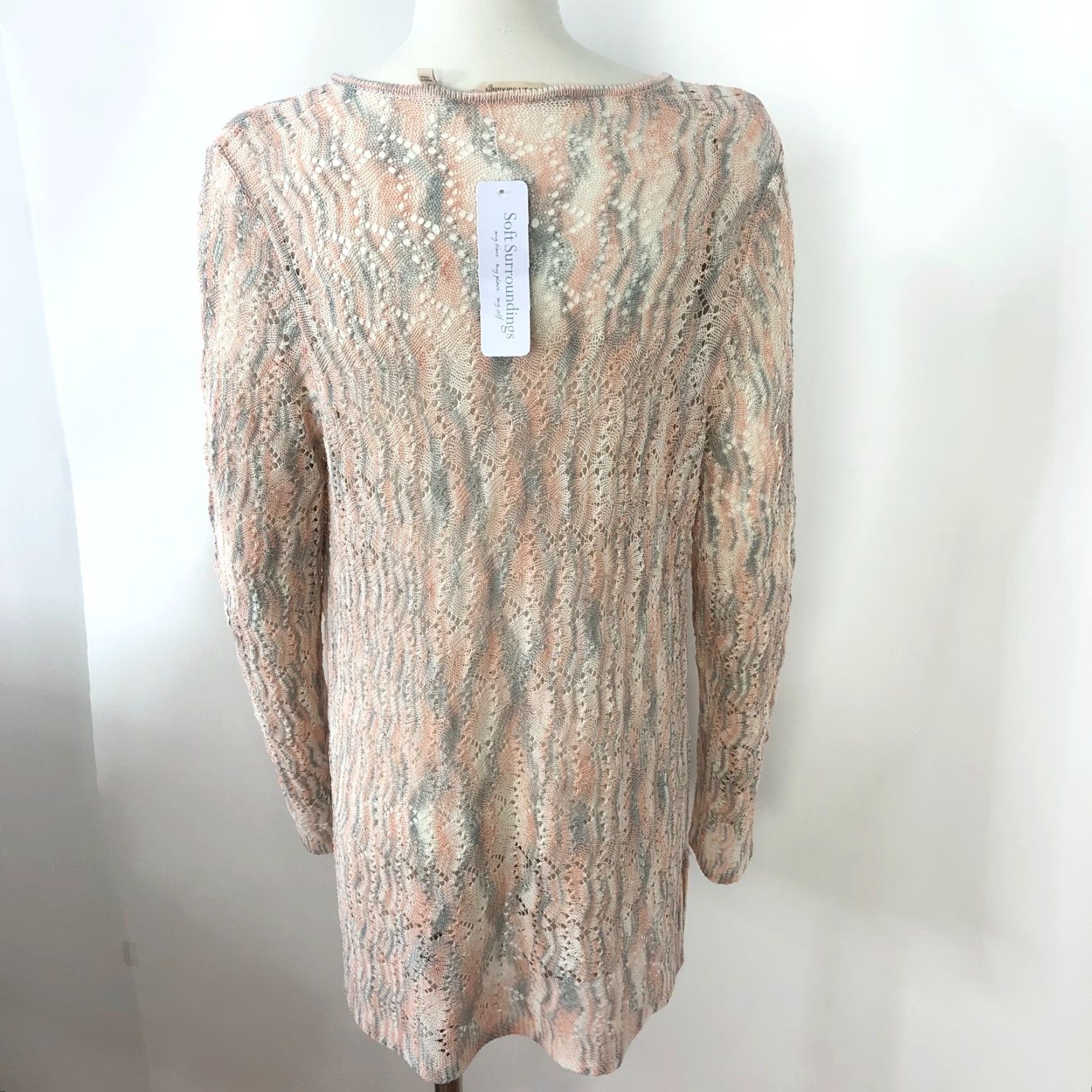 Soft Surroundings Soft Surroundings Pullover Sweater Pink Eyelet V-Neck 2FT91 XL Women Casual Pullover Knit Size XL / US 12-14 / IT 48-50 - 2 Thumbnail