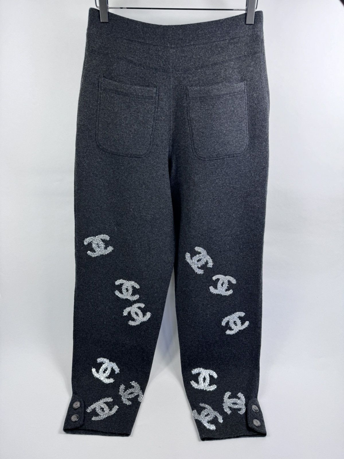 Chanel CHANEL SILVER CASHMERE OVERSIZED UNISEX PANTS SIZE: 38