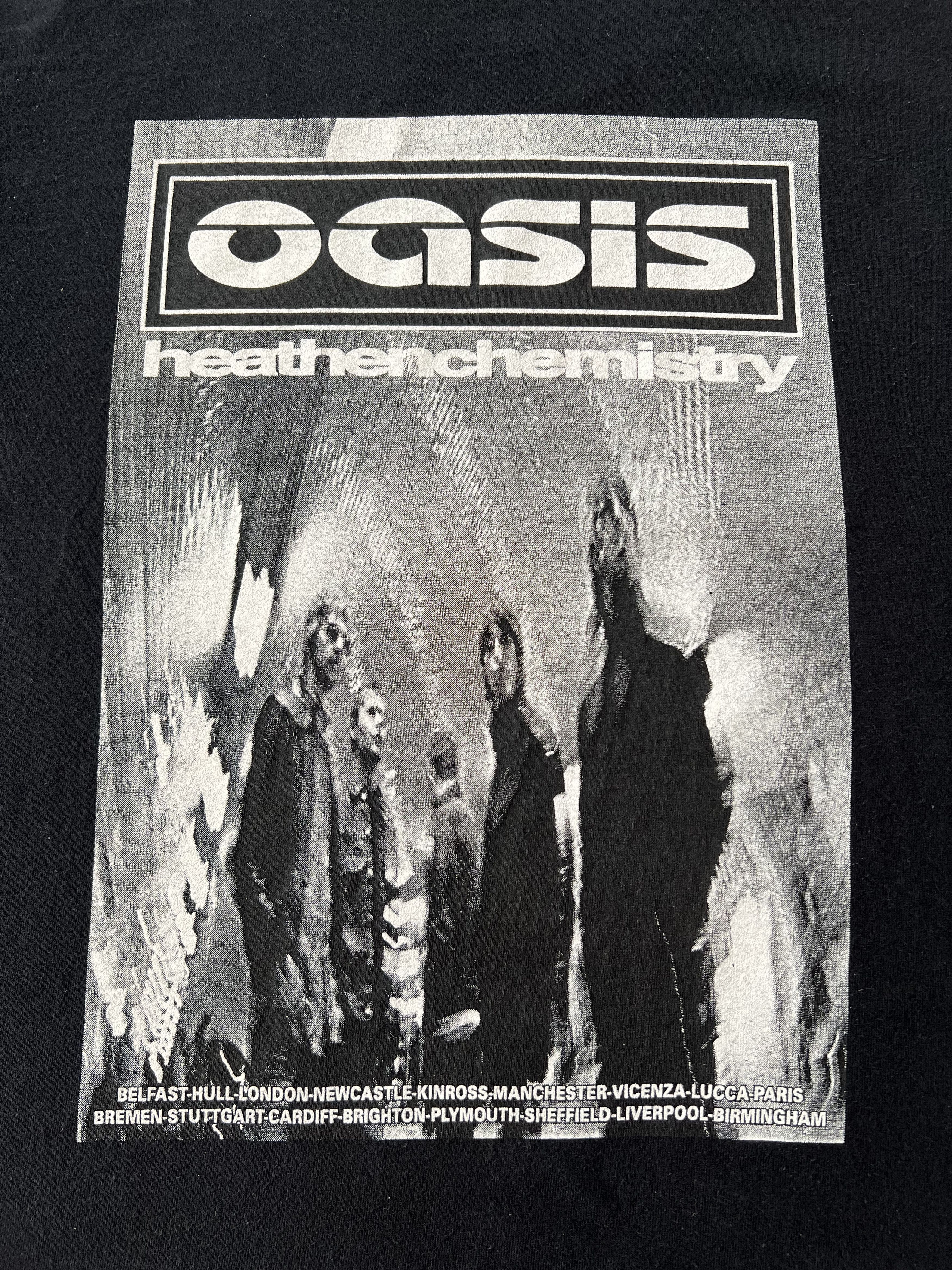 Vintage 2002 Oasis Heathen Chemistry Britpop Black T-shirt
