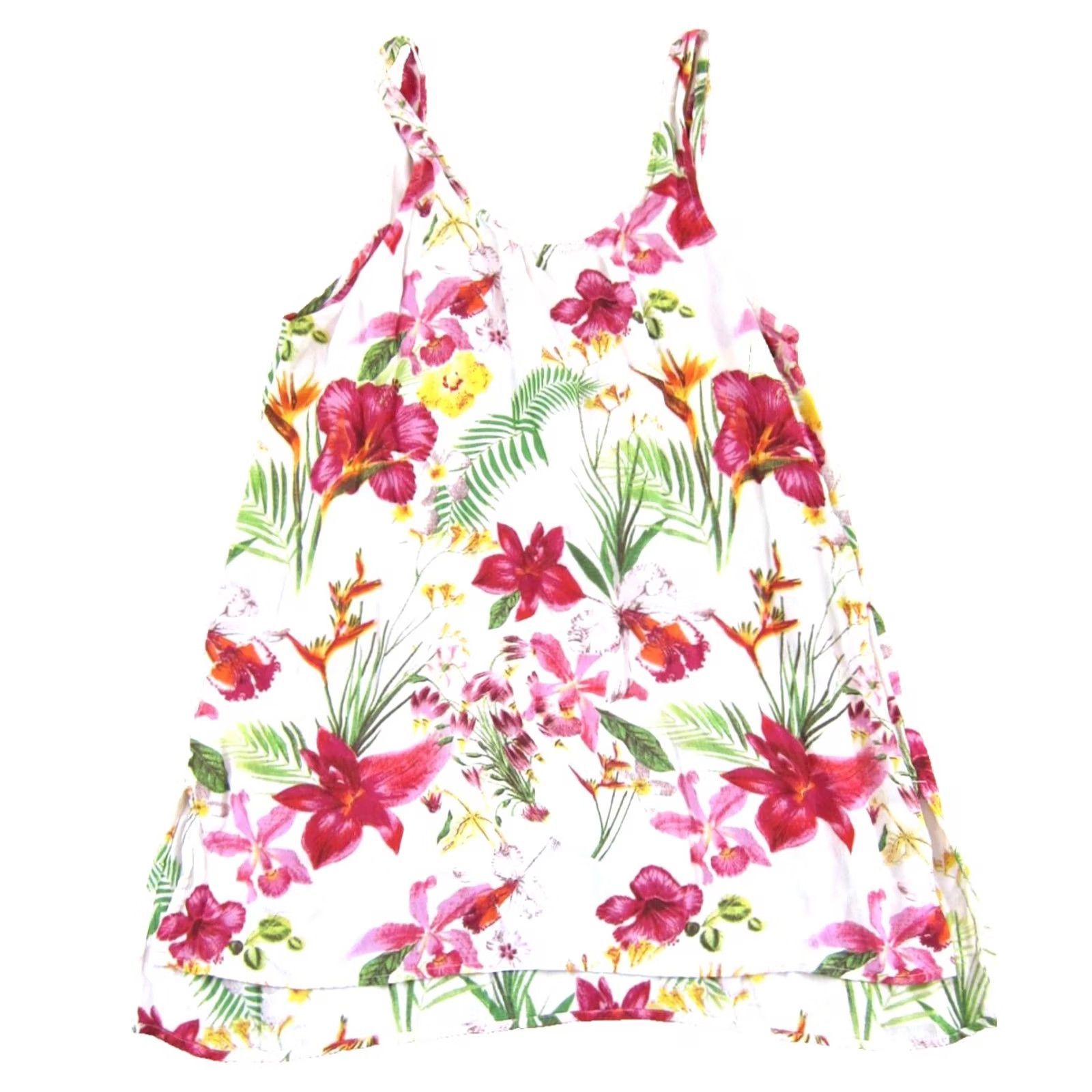 Rip Curl Rip Curl Floral Mini Tank Dress M Pink White Green Yellow Orange Rayon 100% Floral Pattern Women Sleeveless Round Neck A-Line Short Dress Size M / US 6-8 / IT 42-44 - 2 Thumbnail