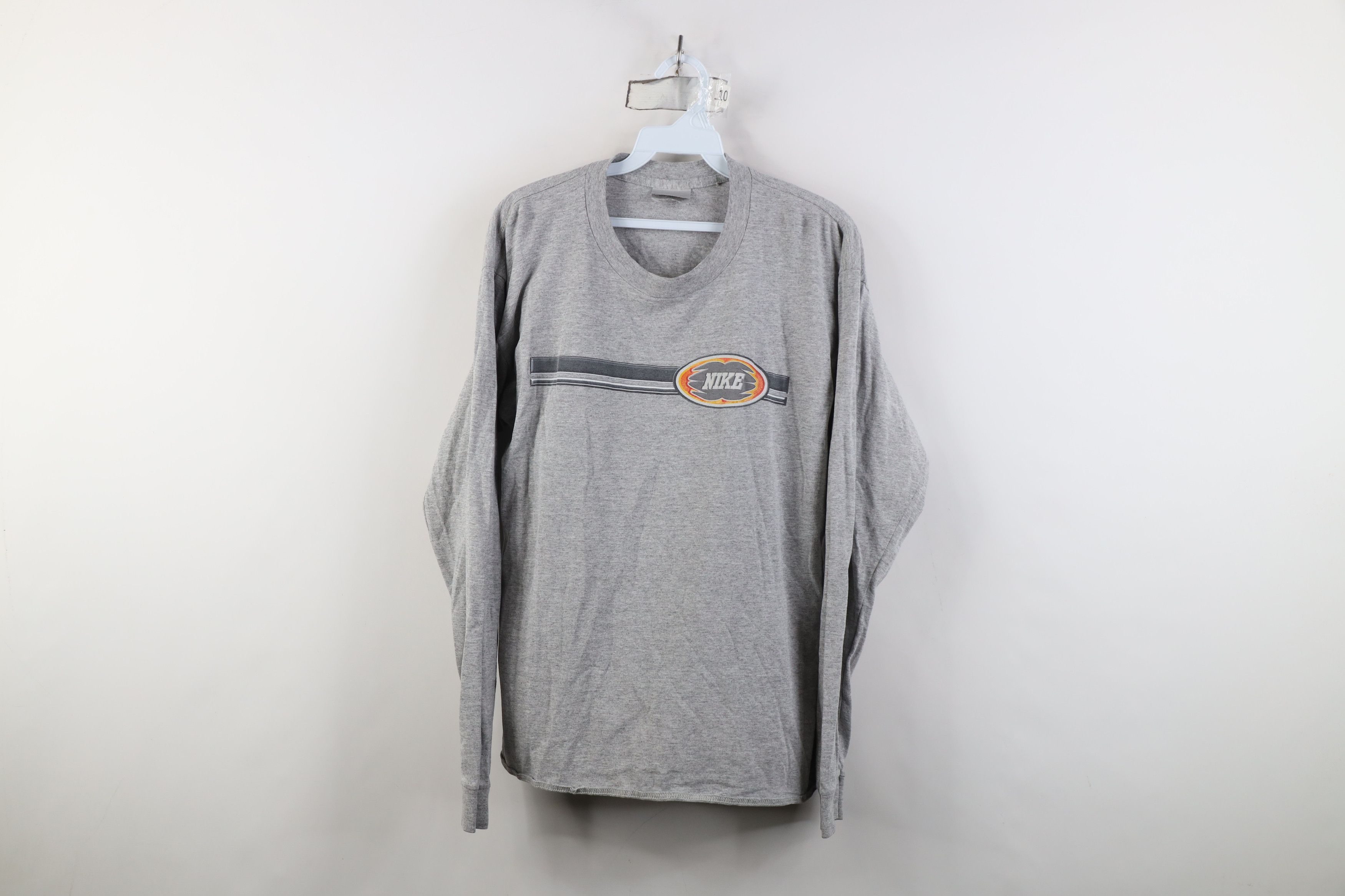 Nike Vintage Nike Center Logo Bubble Long Sleeve T-Shirt Gray Size US S / EU 44-46 / 1 - 1 Thumbnail