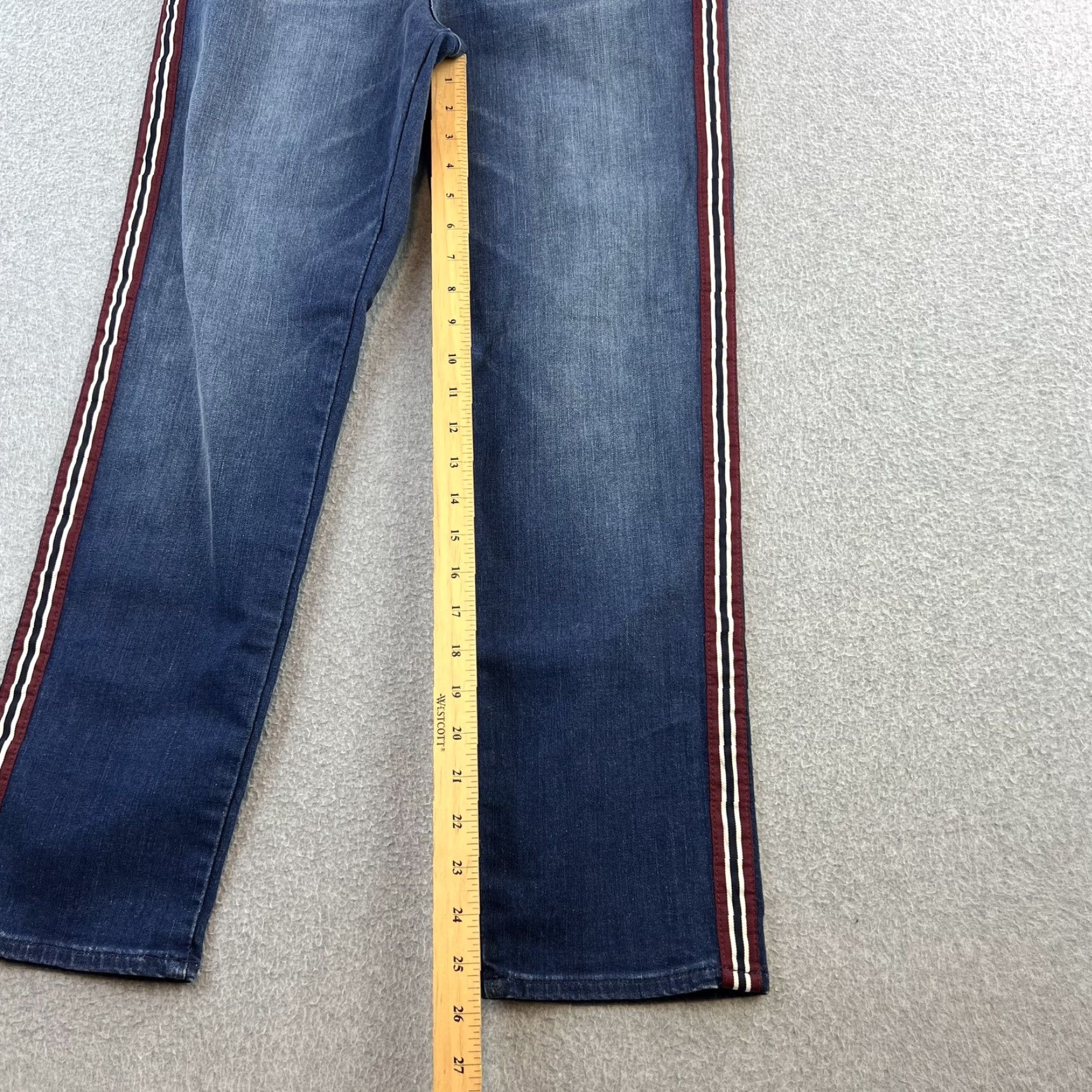Madewell Madewell Jeans Womens 28 Blue Stovepipe High Rise Stripe Side Straight Leg Denim Size 28" / US 6 / IT 42 - 3 Thumbnail