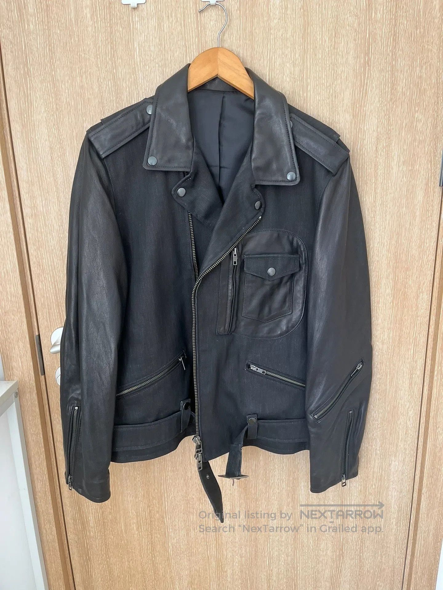 Vintage Vintage J24 Sheepskin Denim Leather Jacket. Size US M / EU 48-50 / 2 - 2 Thumbnail