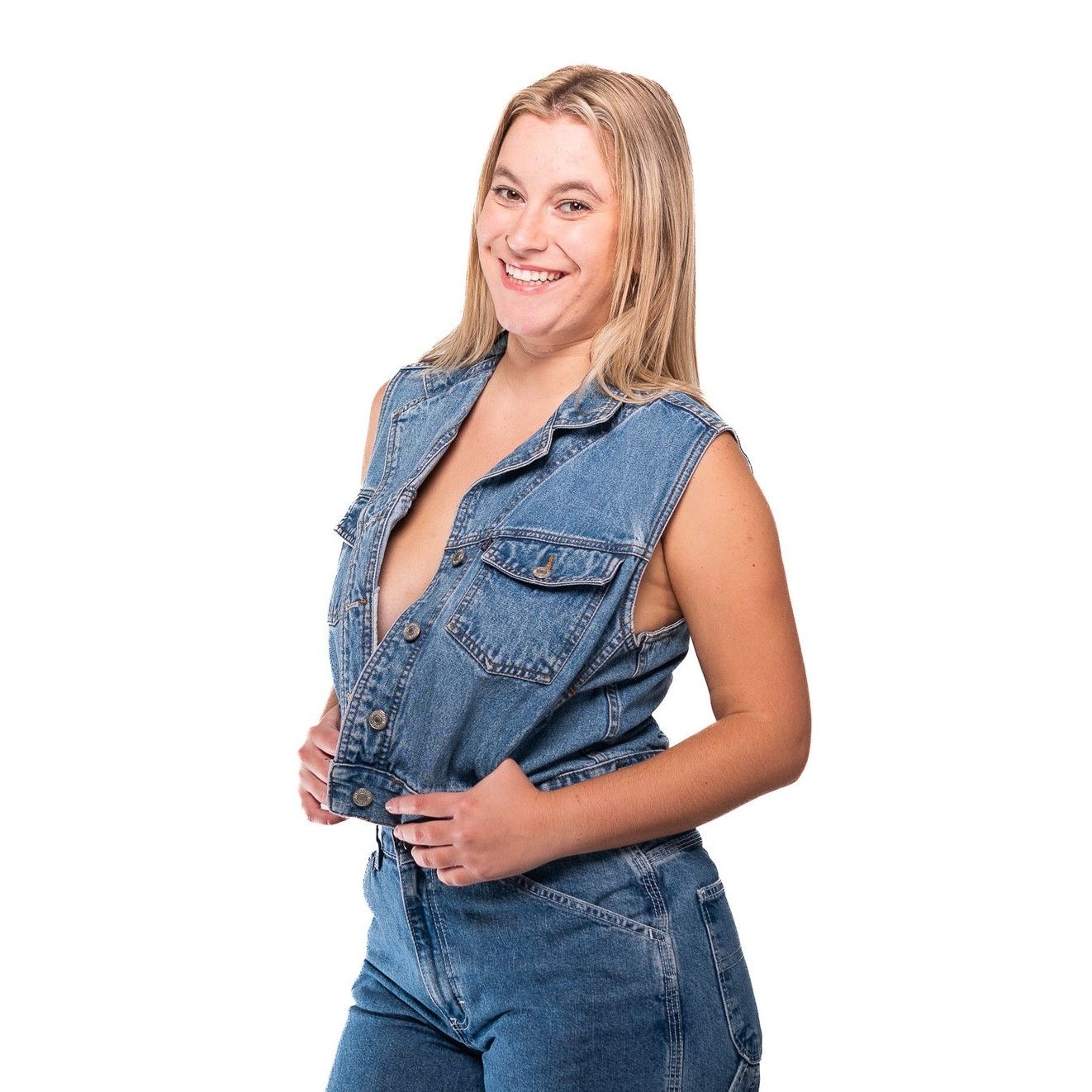 Levi's Levi Denim Jean Vest Size M / US 6-8 / IT 42-44 - 4 Thumbnail