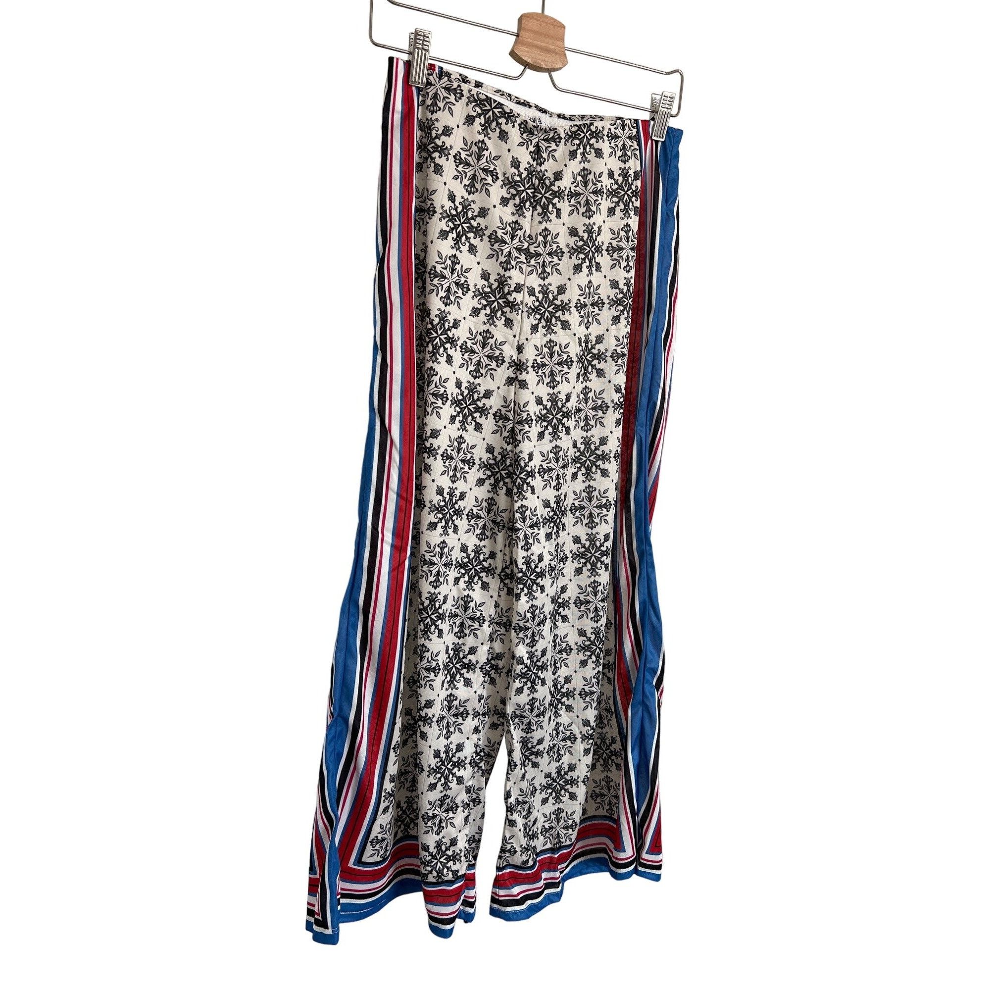 Zara Zara Contrast Striped Scarf Print Detail Pants Size 30" / US 8 / IT 44 - 5 Thumbnail