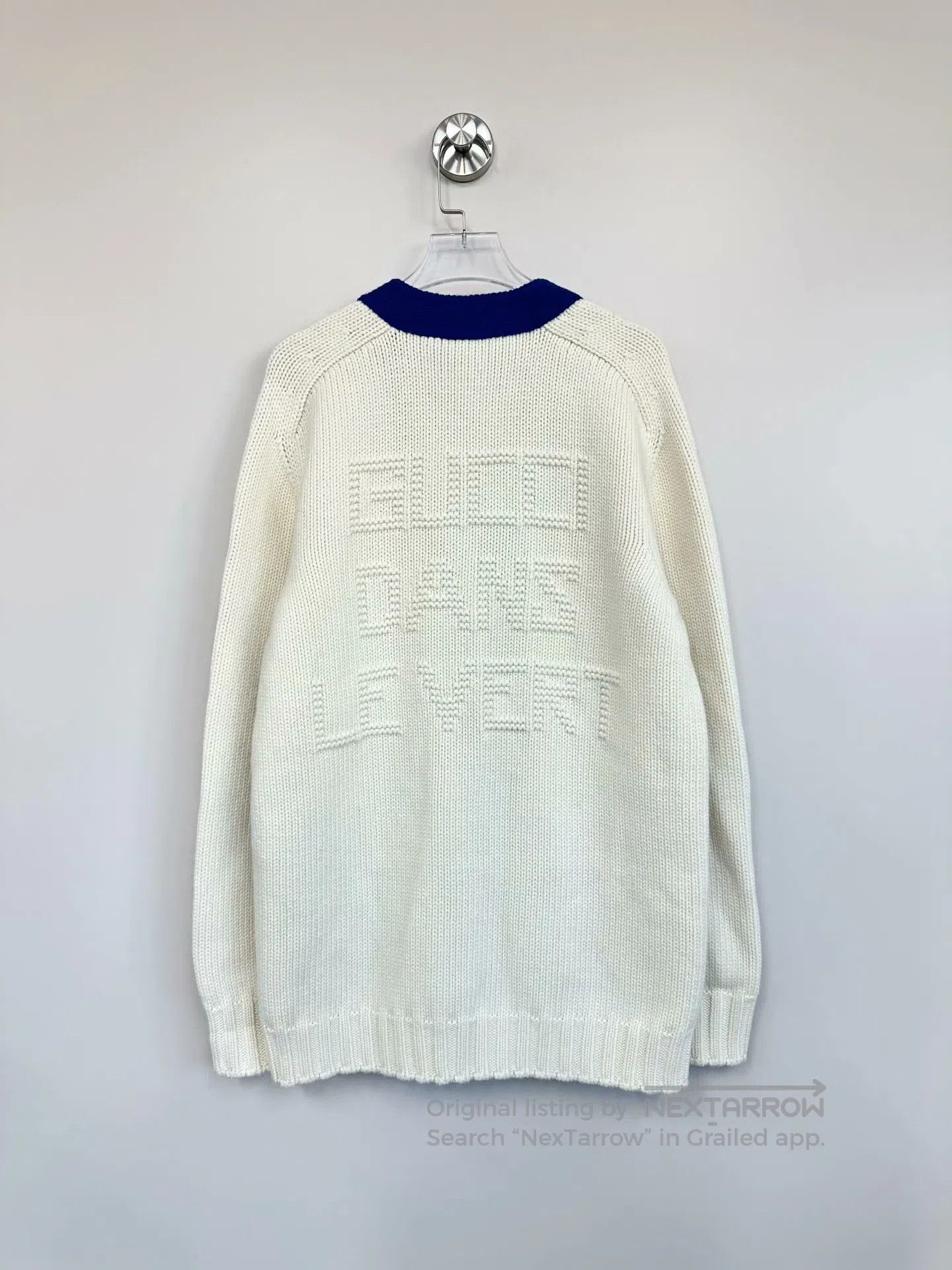 Gucci Guicci White logo rabbit jacquard knitted cardigan| Size S / US 4 / IT 40 - 2 Thumbnail