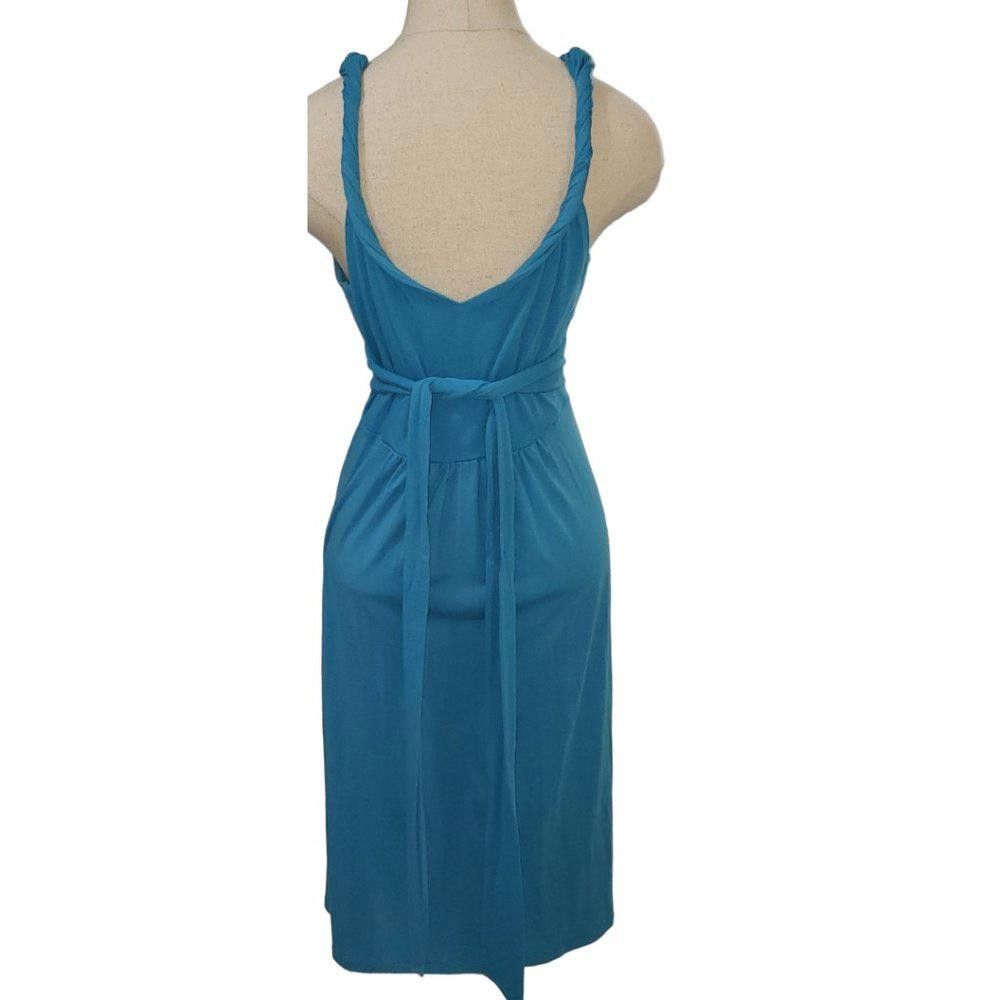Designer CT519 Tru Gossip Aqua V-neck Sleeveless Maxi Dress M Size M / US 6-8 / IT 42-44 - 3 Thumbnail