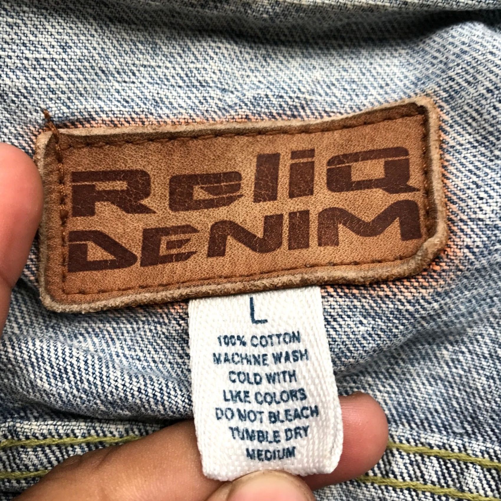 Denime VINTAGE Reliq Denim Trucker Jacket Women's L Long Sleeve Pocket Blue Gray Denim Trucker Jacket Womens L Regular Fit Button Closure Casual Mens? Size L / US 10 / IT 46 - 3 Thumbnail
