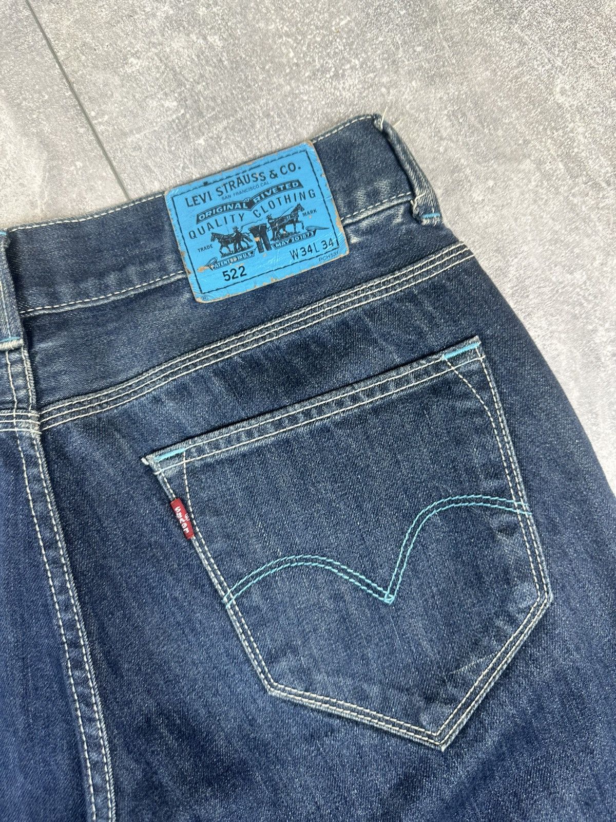 Levi's Levis 522 Mens Blue Tab Logo Denim Jeans Pants Size US 34 / EU 50 - 6 Thumbnail