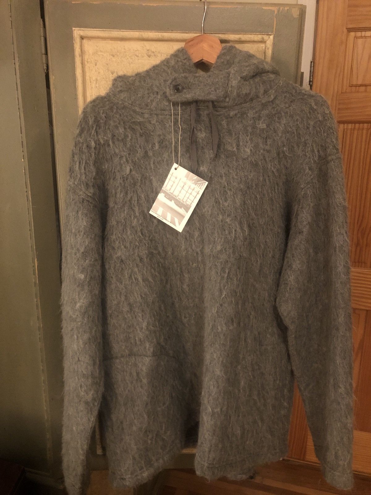image of Engineered Garments Mohair Hoodie in Grey, Men's (Size Medium)