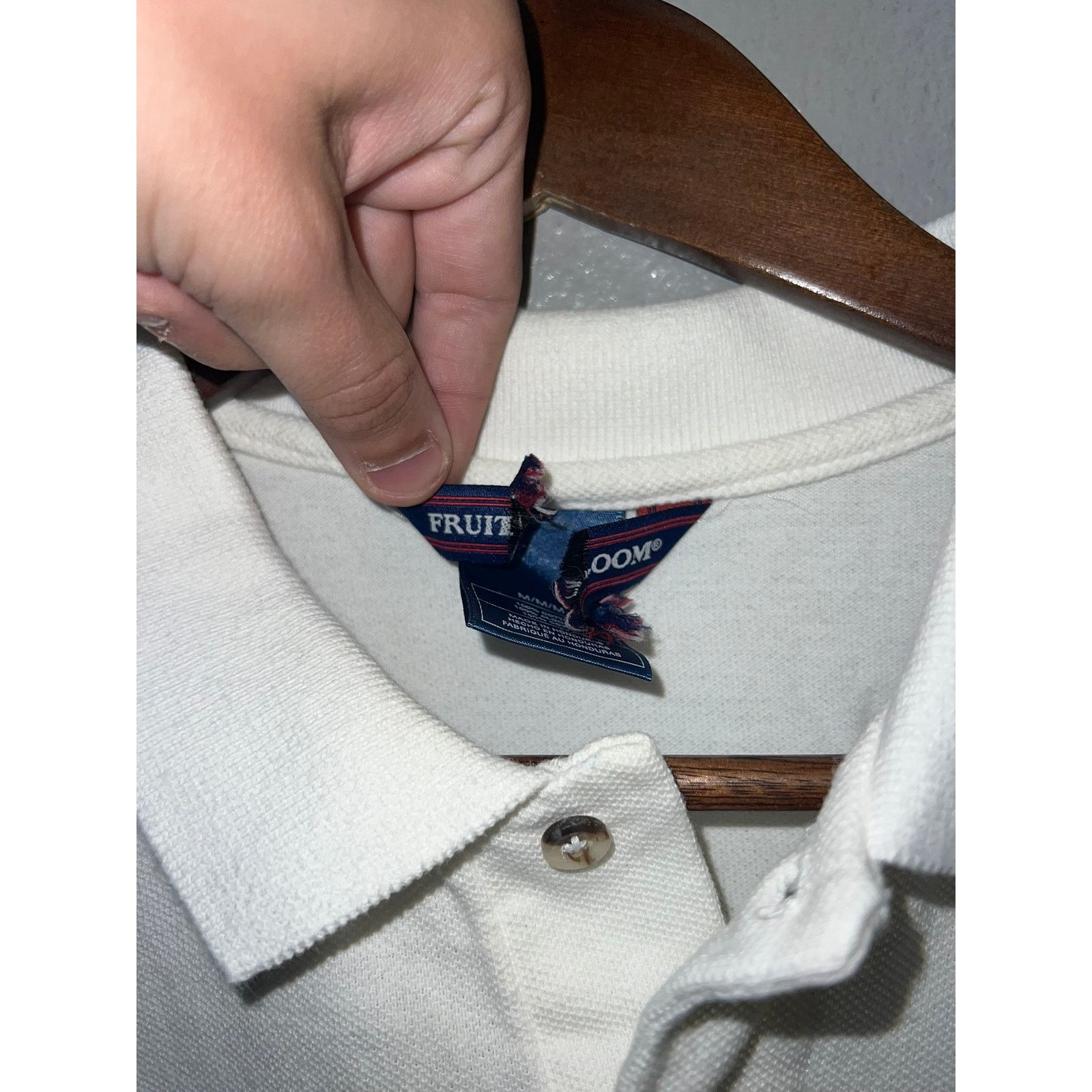 Fruit Of The Loom Vintage Gulf Shores Polo Shirt USA Alabama White 90s M Size US M / EU 48-50 / 2 - 6 Thumbnail