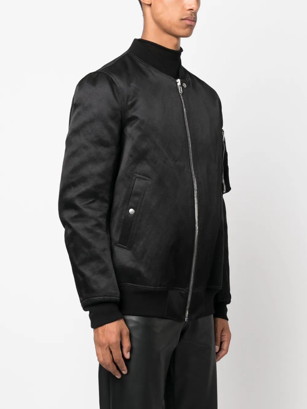 Rick Owens o1y0325 Bomber Jacket in Black Size US S / EU 44-46 / 1 - 3 Thumbnail