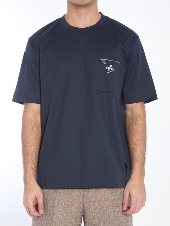 Fendi FENDI Men T-Shirts FY0936 BLUE Size US M / EU 48-50 / 2 - 1 Thumbnail