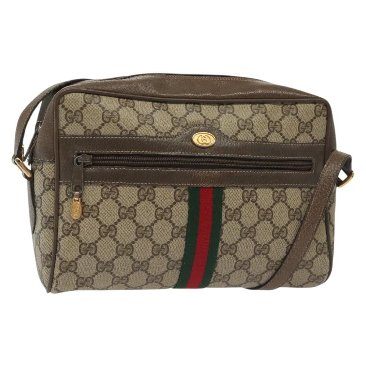 Gucci GUCCI GG Supreme Web Sherry Line Shoulder Bag Pvc Beige Size ONE SIZE - 1 Thumbnail