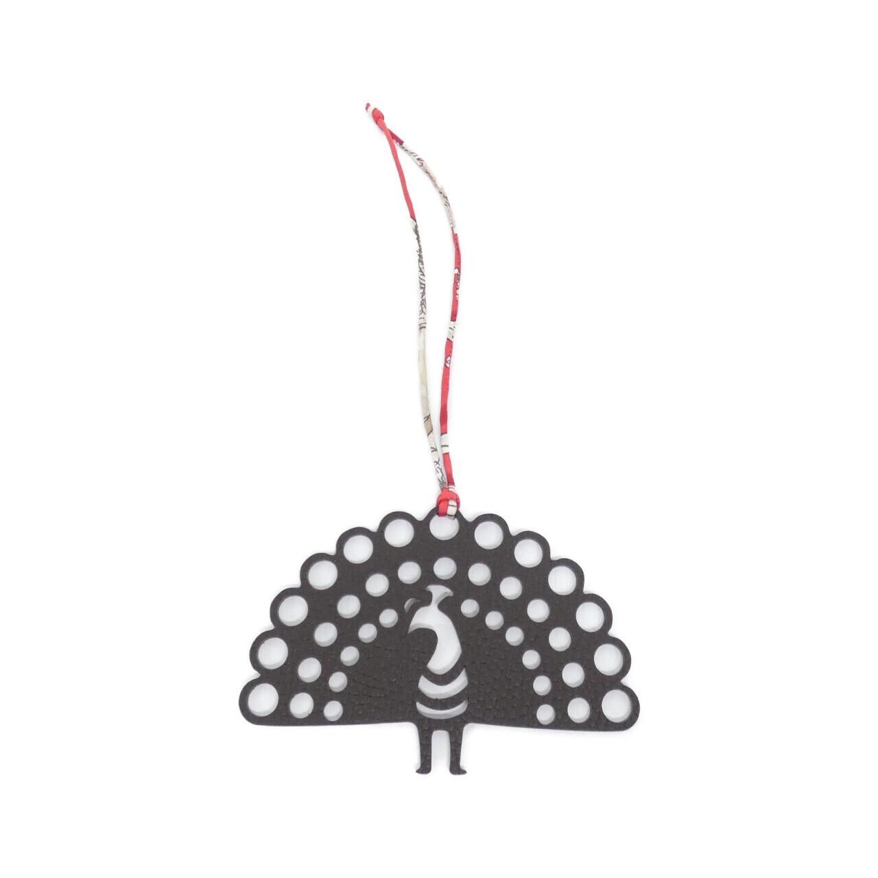 Hermes Hermès PEACOCK Togo Chèvre Charm Leather Charm DUTY FREE for USA