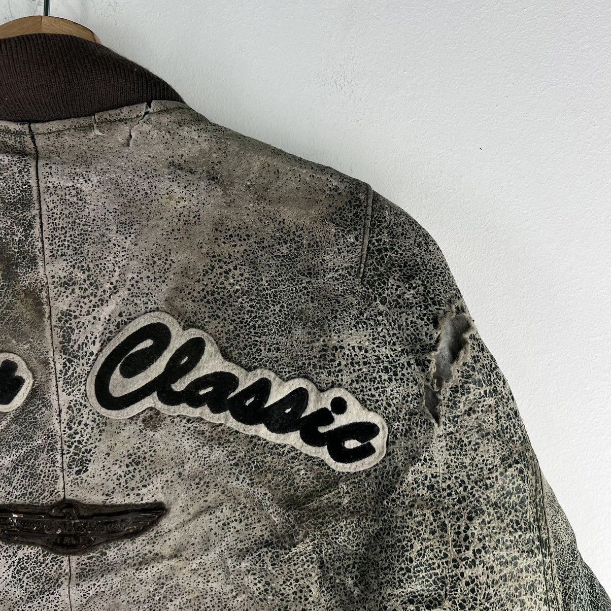 Japanese Brand 🔥VINTAGE BOMBER LEATHER JACKET BACK FIRE OVER PRINT PRINTED Size US L / EU 52-54 / 3 - 8 Thumbnail