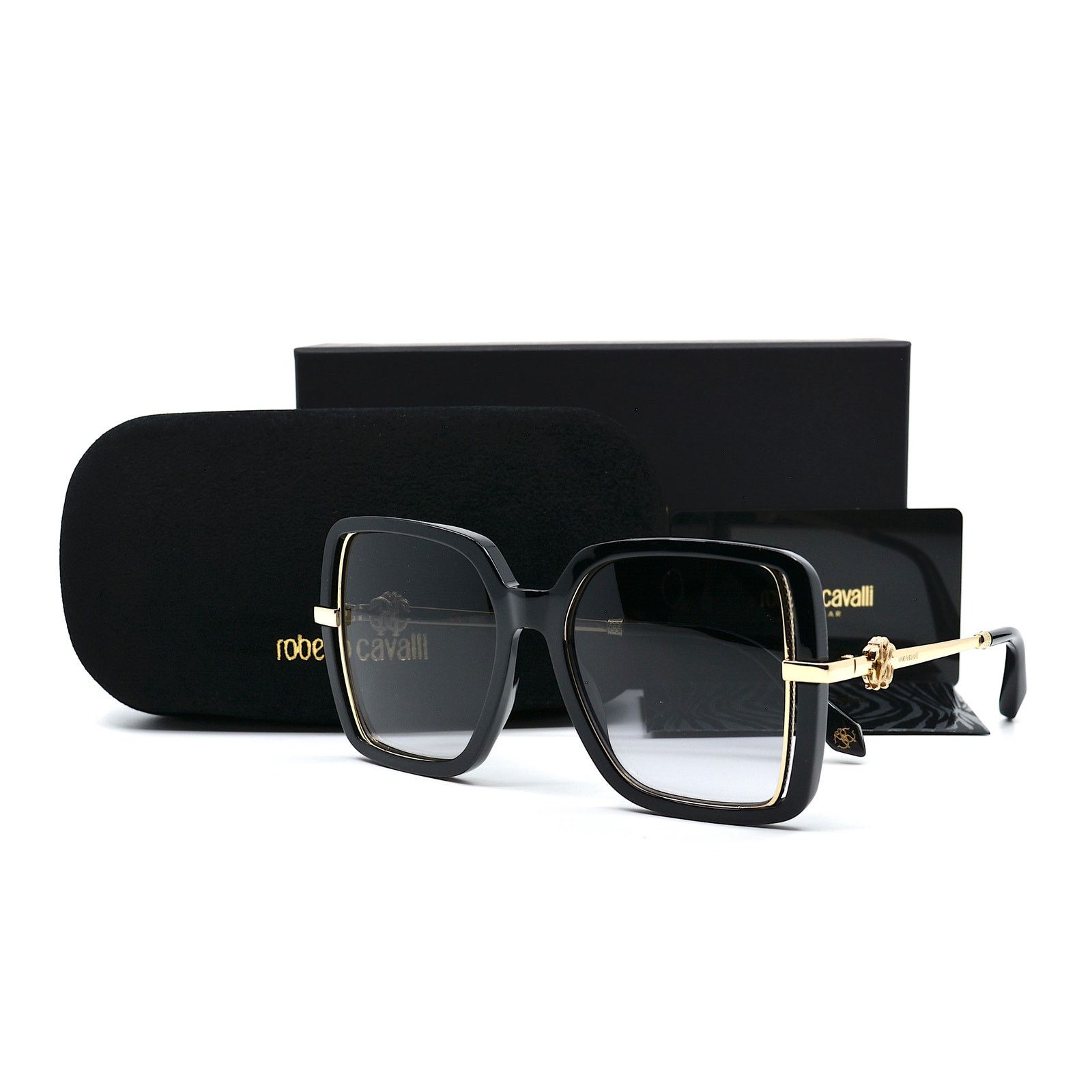 Roberto Cavalli ROBERTO CAVALLI SRC007 BLACK GOLD GREY GRADIENT SUNGLASSES Size ONE SIZE - 2 Thumbnail