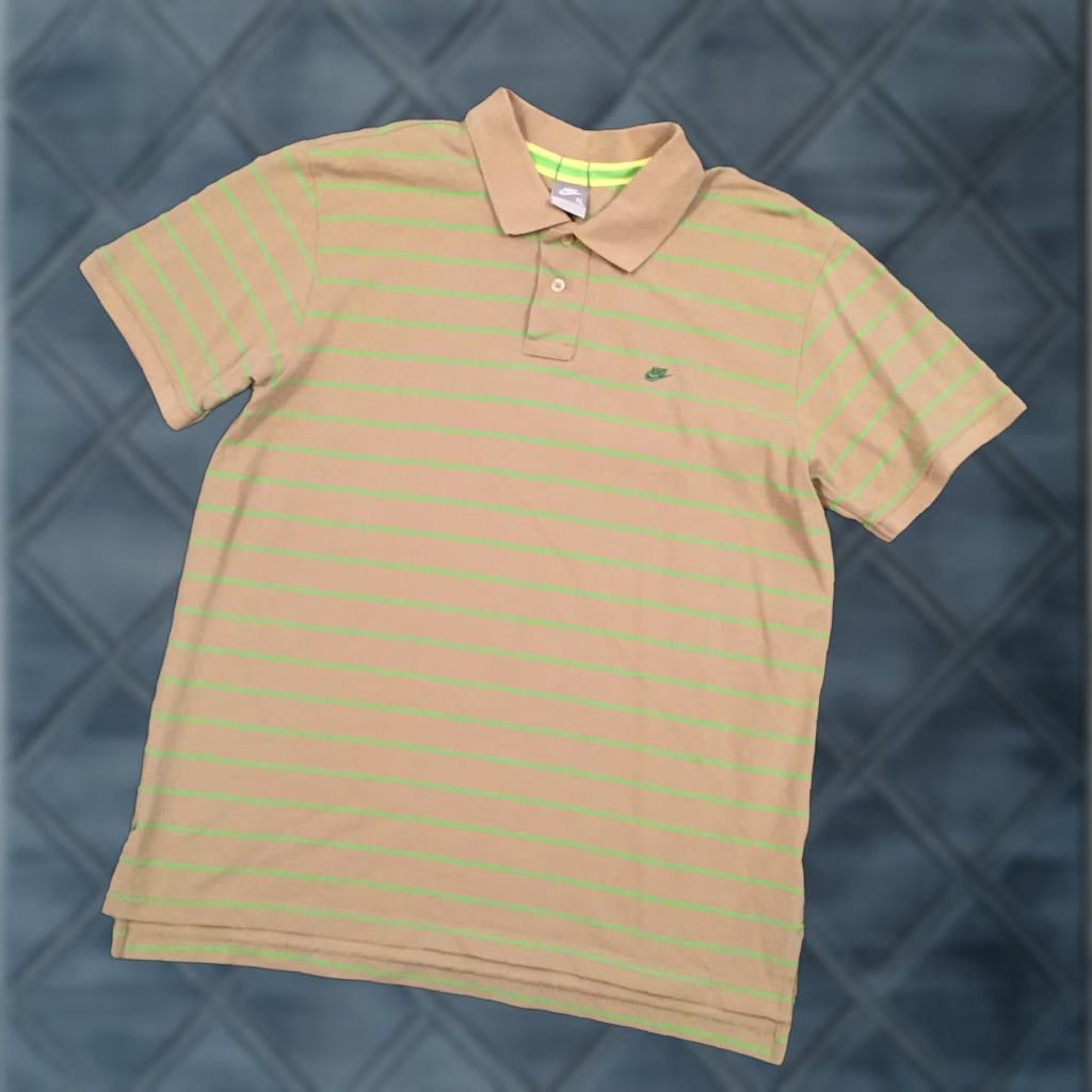 Nike Nike Polo Shirt Mens XL Green Striped Short Sleeve Knit PolO Size US XL / EU 56 / 4 - 1 Thumbnail