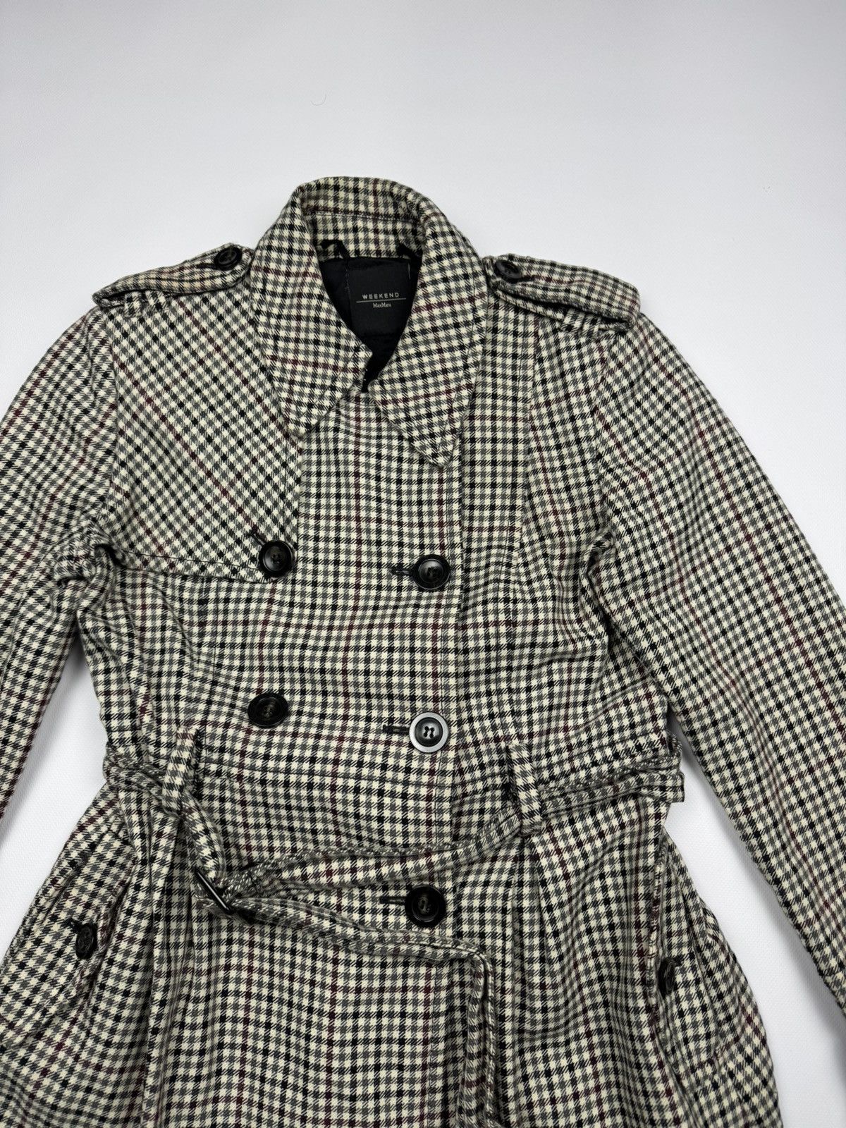 Weekend Max Mara Weekend Max Mara Check Trench Coat Size L / US 10 / IT 46 - 2 Thumbnail