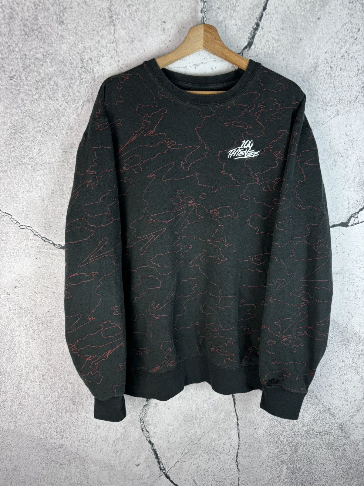 100 Thieves Streetwear Vintage 100 Thieves Camo Streetwear Rare sweatshirt Grailed