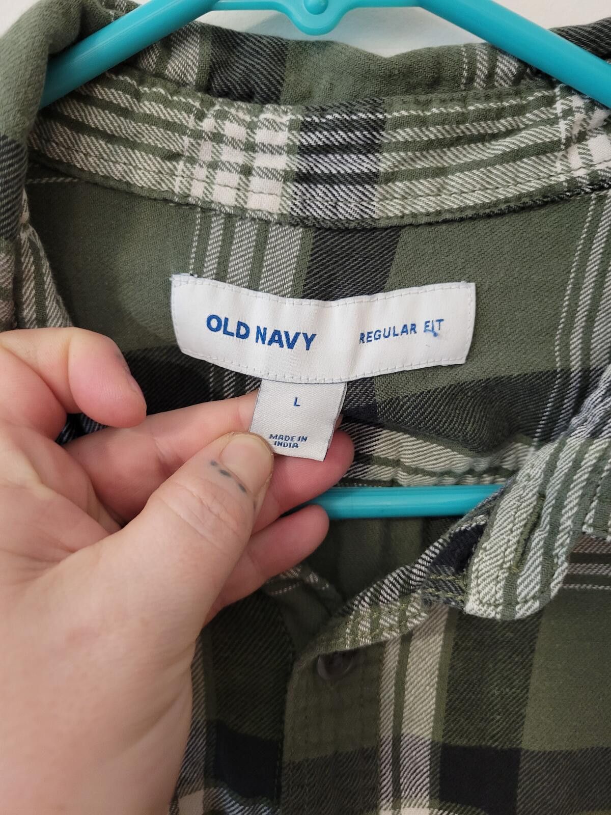 Old Navy Old Navy Green Plaid Button-Up Shirt Large Size L / US 10 / IT 46 - 3 Thumbnail