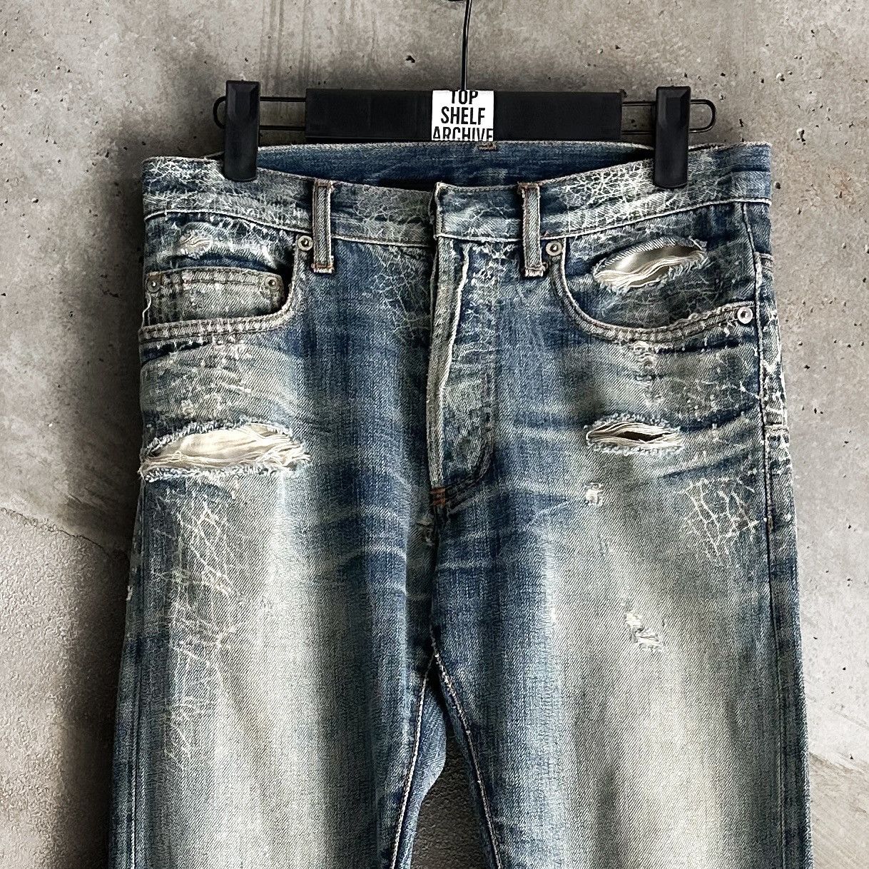 Dior Dior SS07 THRASHED Spiderweb Denim By Hedi Slimane Size US 28 / EU 44 - 1 Thumbnail