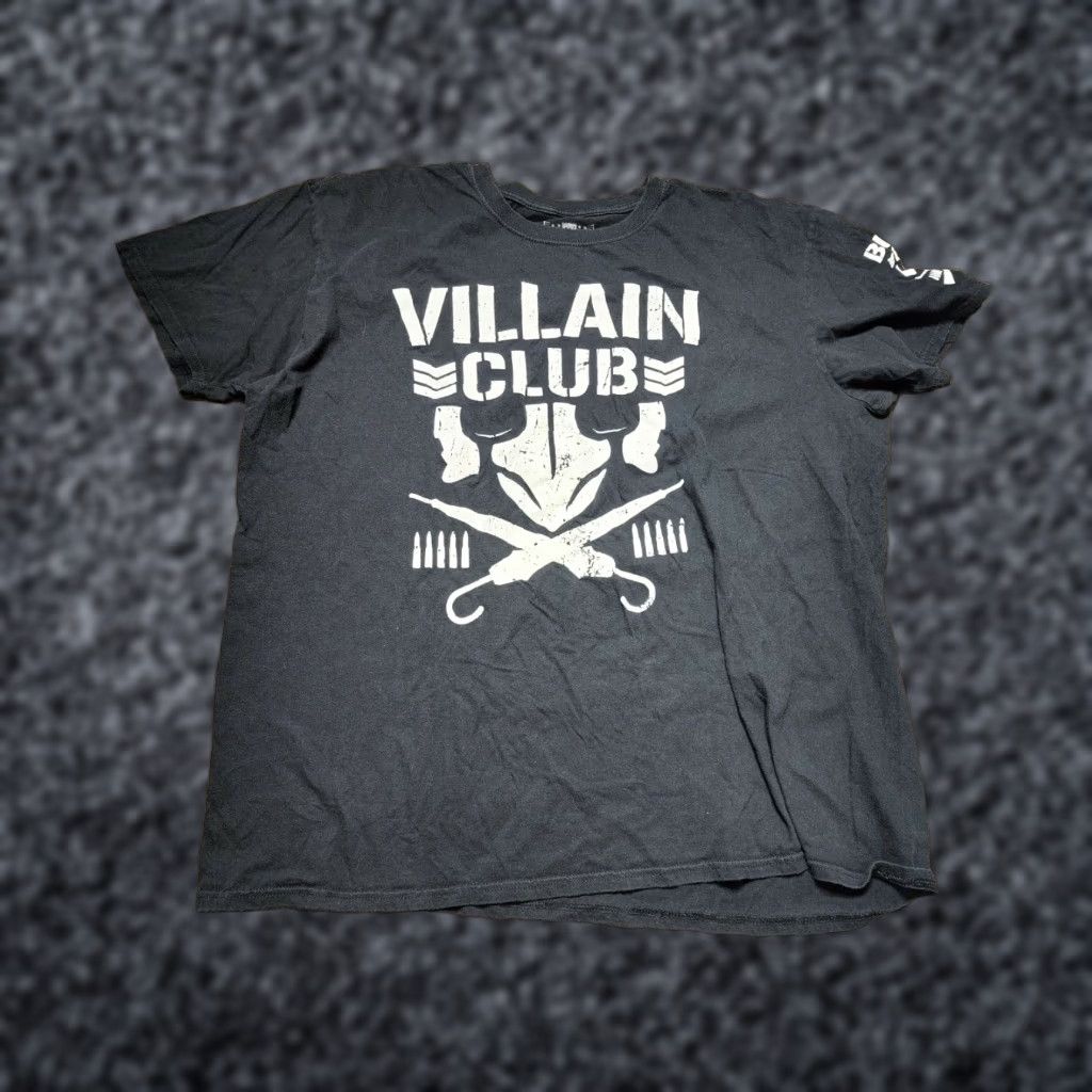Vintage MENS 2XL VILLIAN CLUB Marty Scurll T-Shirt Bullet Club Japan Pro Wrestling Shirt Short Sleeve Crew Neck Cotton Black Regular Size US XXL / EU 58 / 5 - 1 Thumbnail