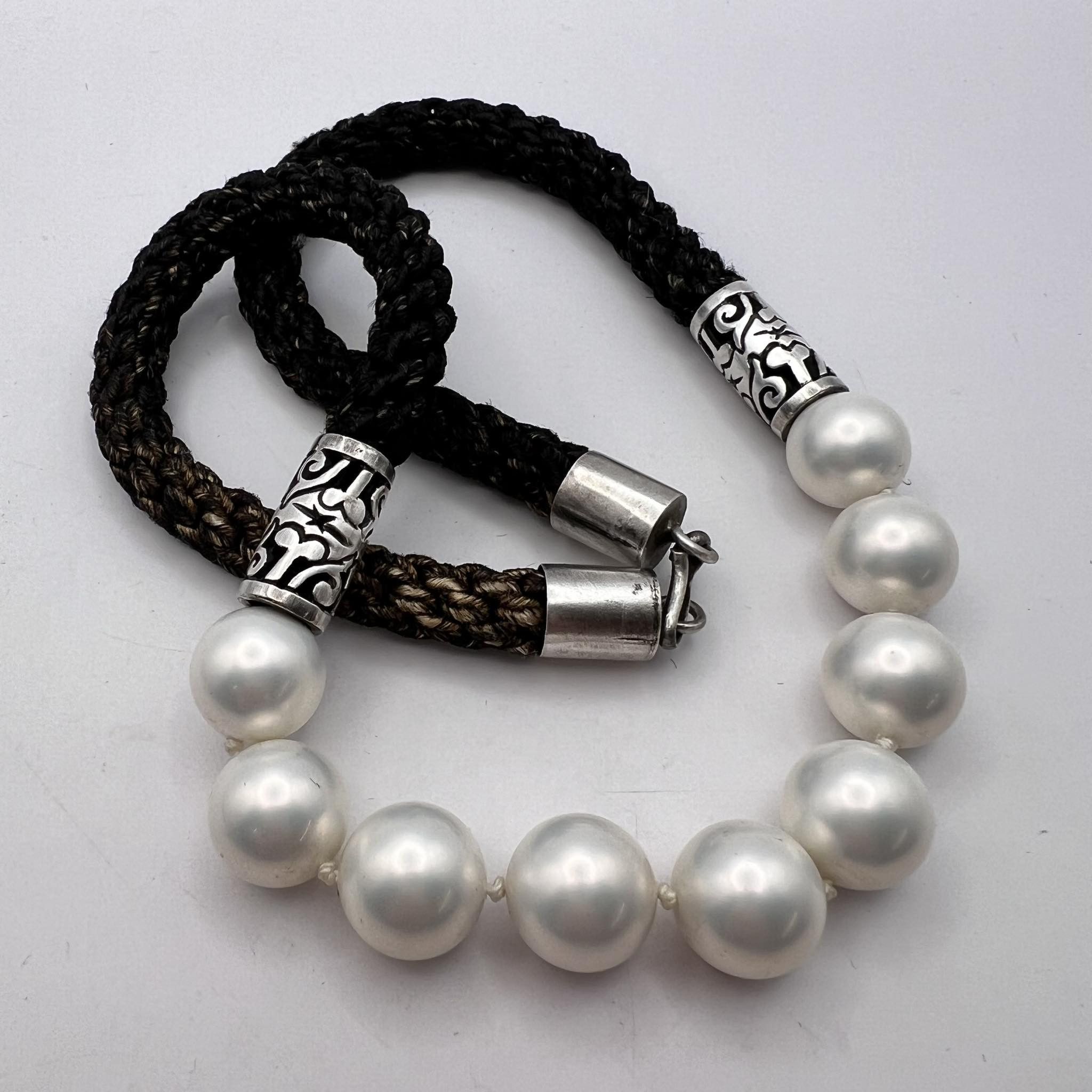 Vintage Vintage Jewelry Necklace Lace Sterling Silver 925 Pearls Size ONE SIZE - 2 Thumbnail