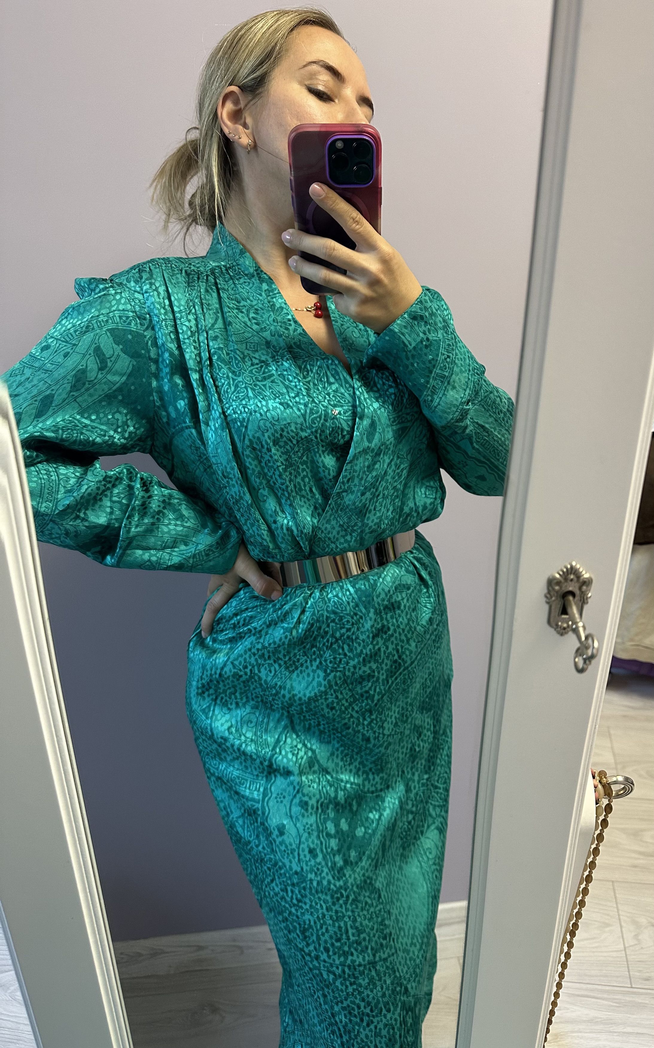 Vintage Vintage silk -seide dress Size M / US 6-8 / IT 42-44 - 4 Thumbnail