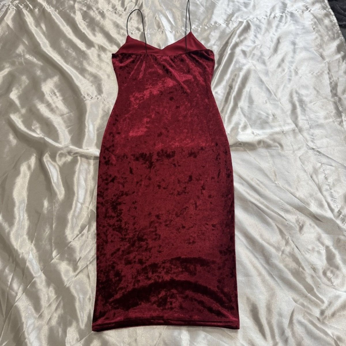 Other Red Velvet Midi Dress Size S / US 4 / IT 40 - 7 Thumbnail