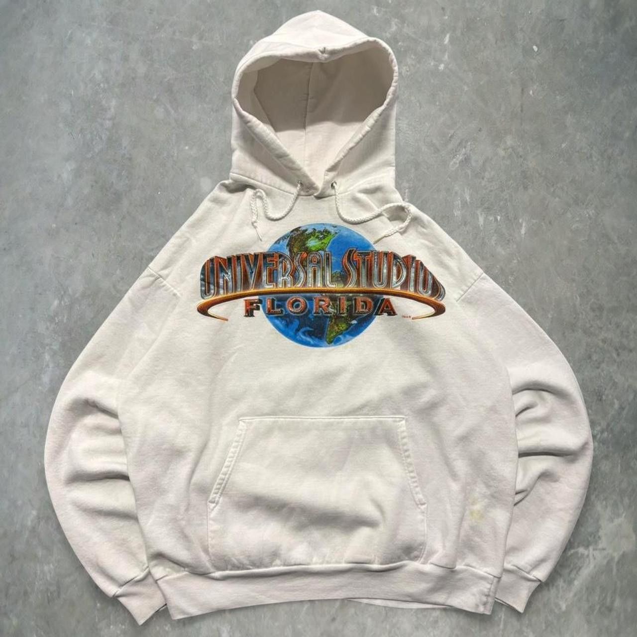 Universal Studios Crazy Vintage Y2K/2000s Universal Studios Florida Vintage White Hoodie! Size US L / EU 52-54 / 3 - 1 Thumbnail