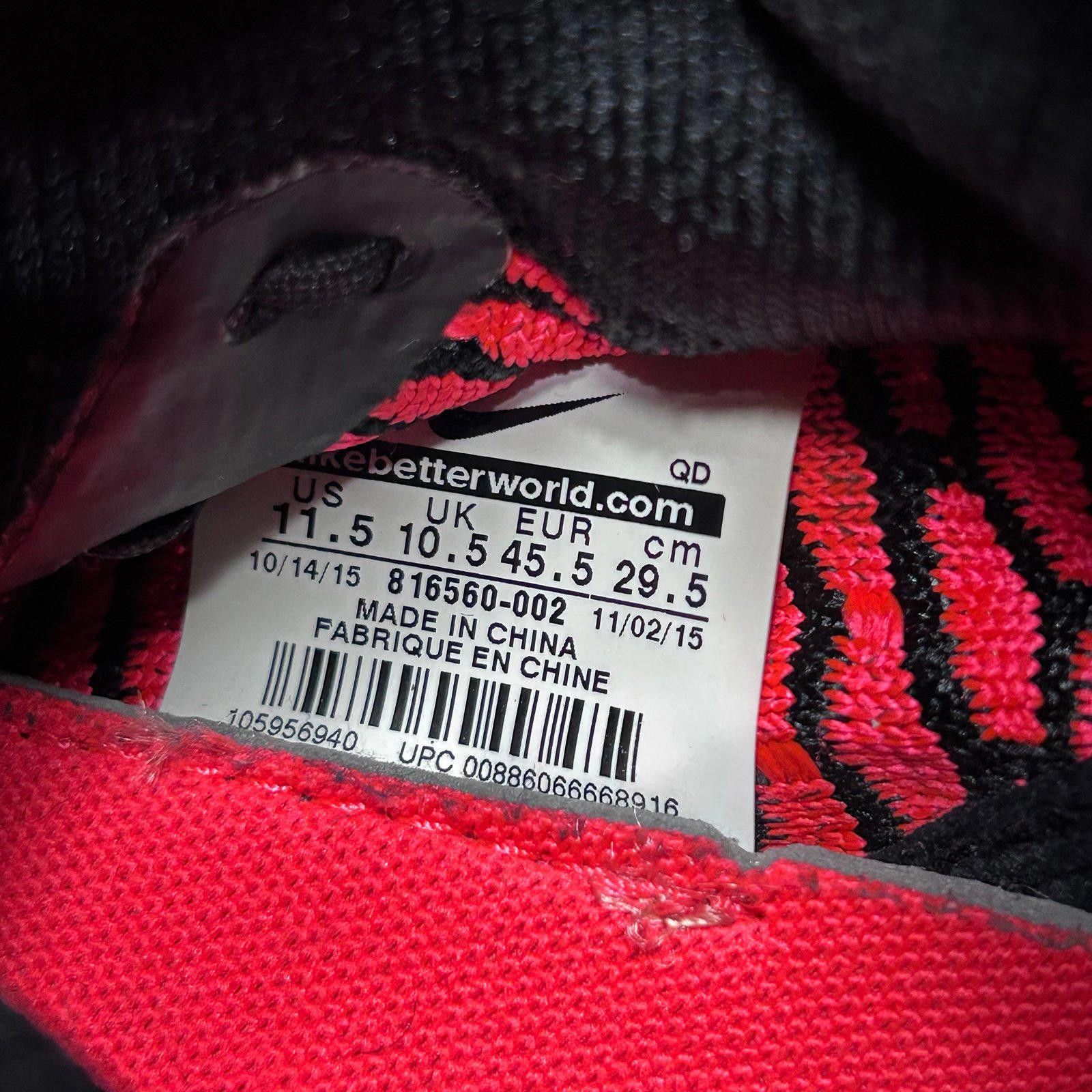 Nike Nike Free Flyknit Mid (Black / Red) Mens sz 11.5 Size US 11.5 / EU 44-45 - 7 Thumbnail