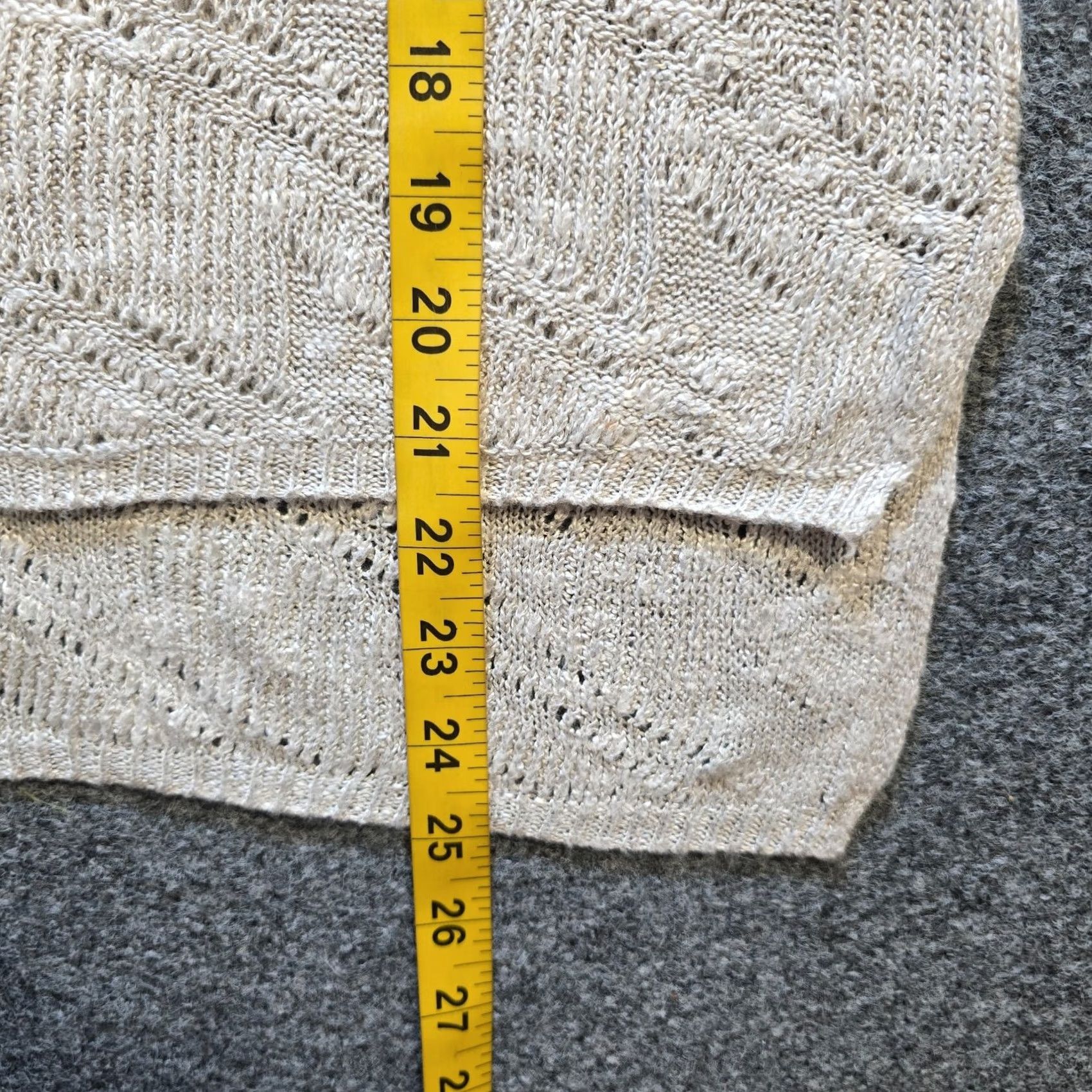 Eileen Fisher Eileen Fisher Top Womens Size Small Petite Beige Linen Blend Crochet Knit Casual Shirt V-Neck Pullover Short Sleeve Womens Across Petite Size S / US 4 / IT 40 - 6 Thumbnail