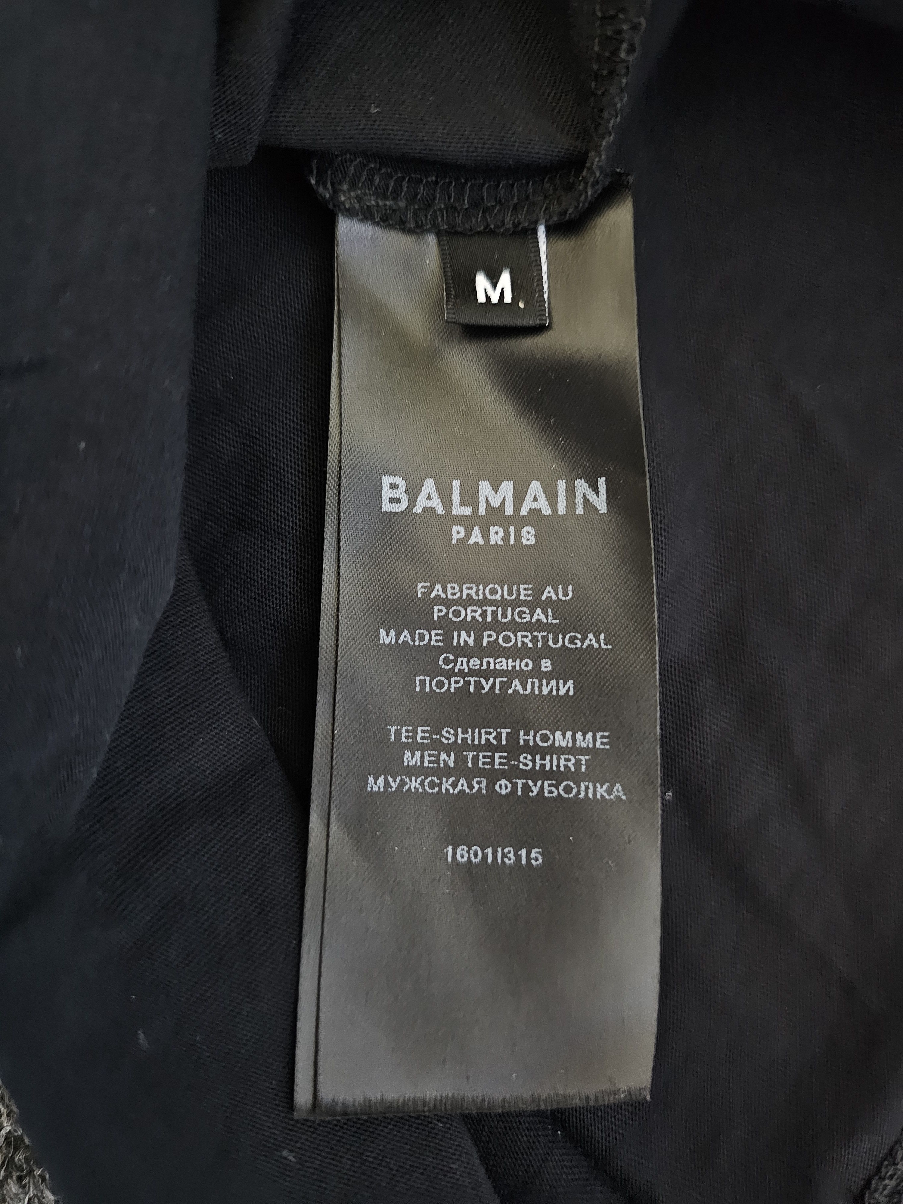 Balmain Balmain Men's Black Gold T-Shirt Size M Size US M / EU 48-50 / 2 - 5 Thumbnail